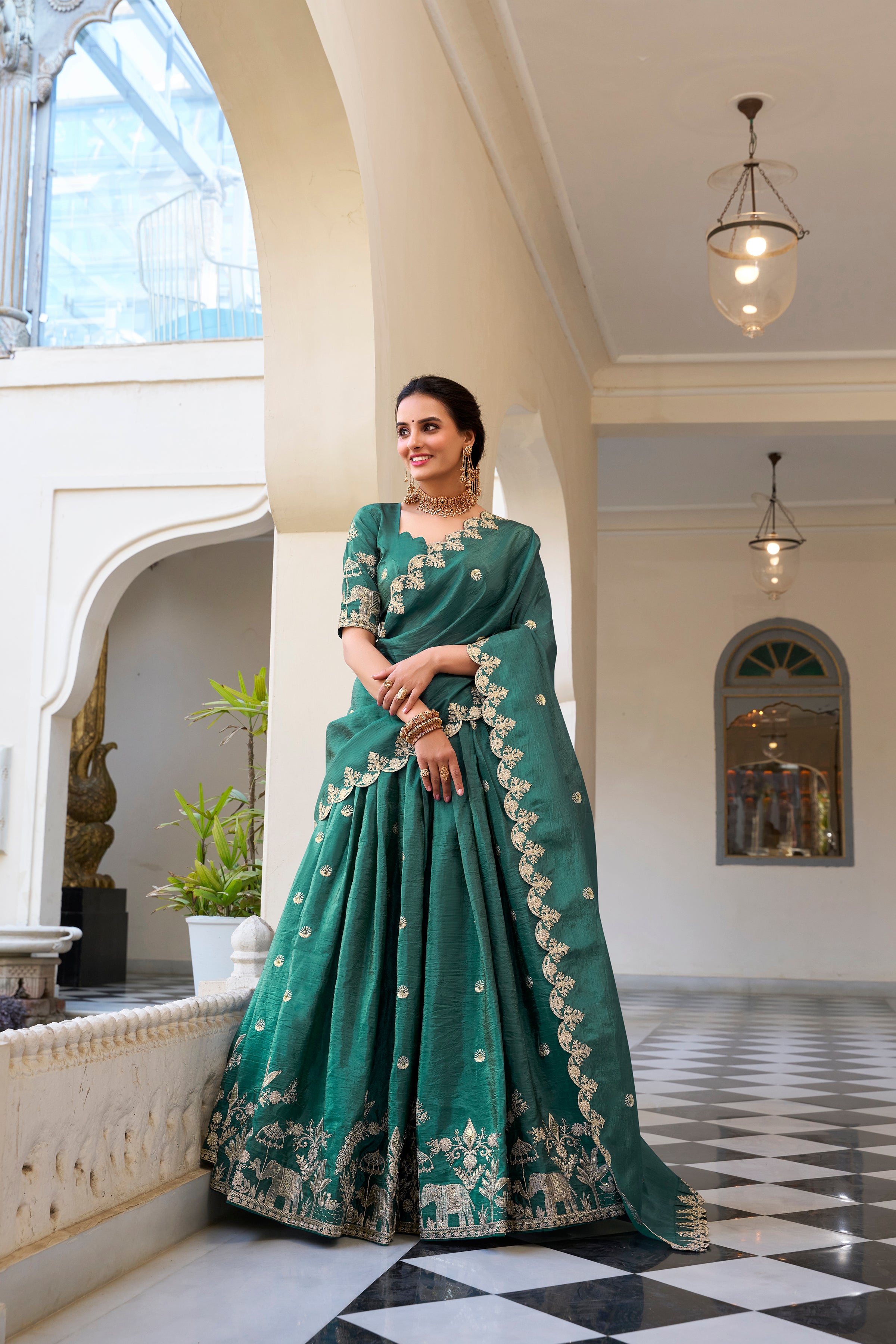 Graceful allure in a stunning dusty rose lehenga.