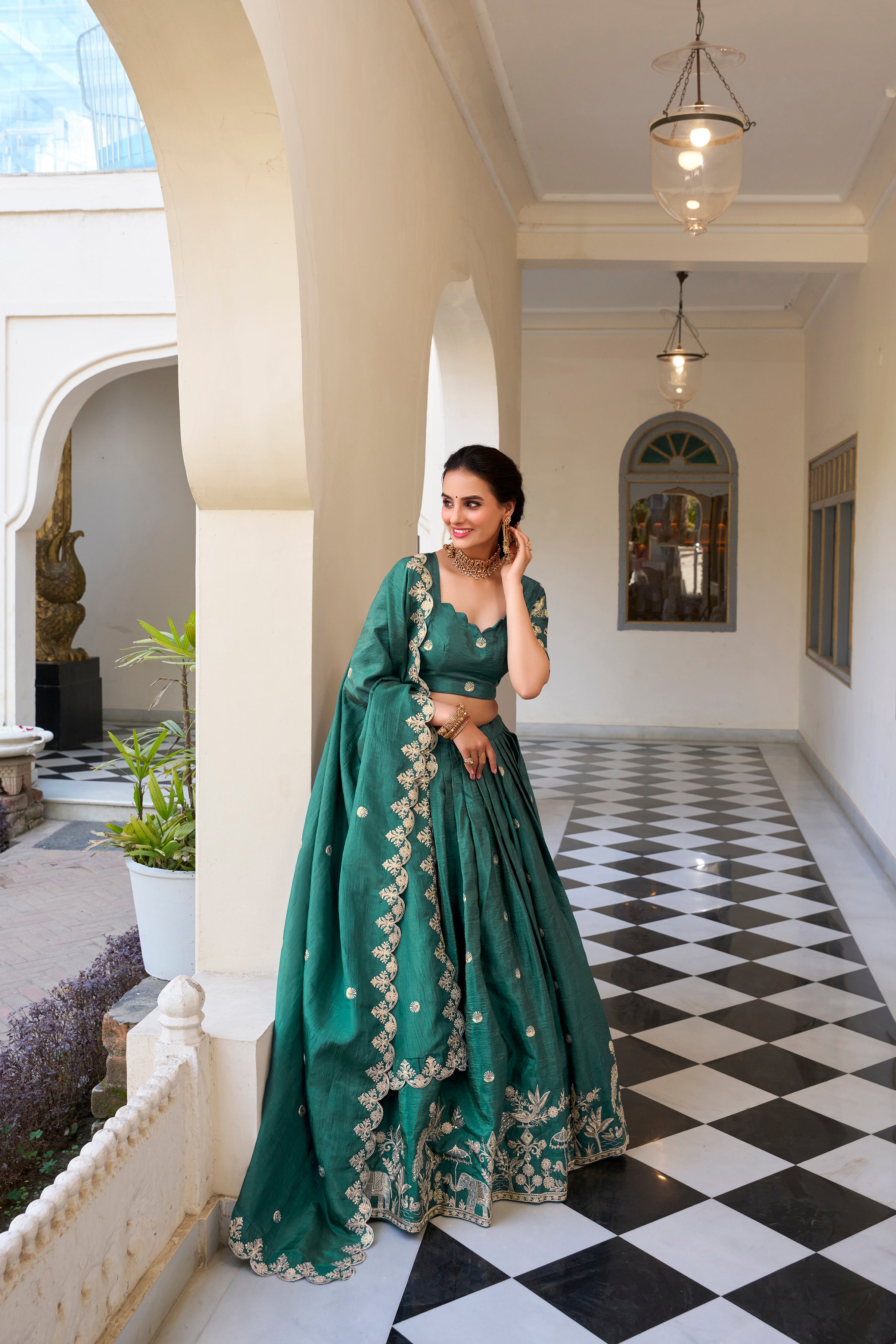 Graceful allure in a stunning dusty rose lehenga.