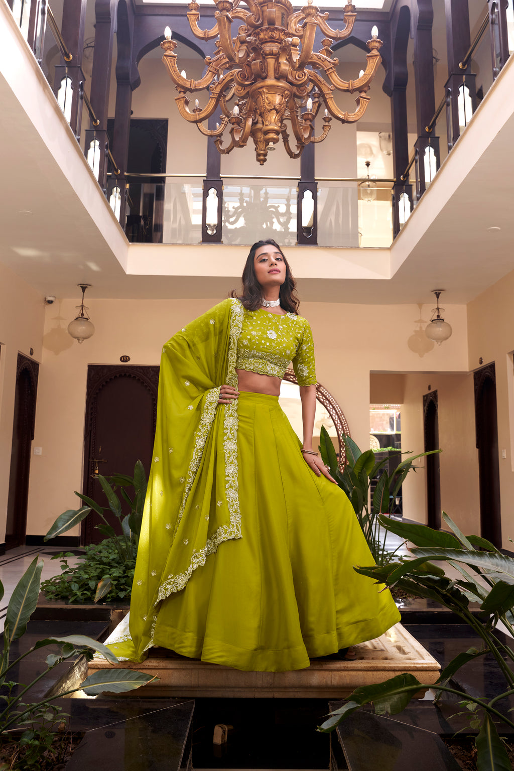 Designer  Pre-draped Pallu and a Stylish Keyhole