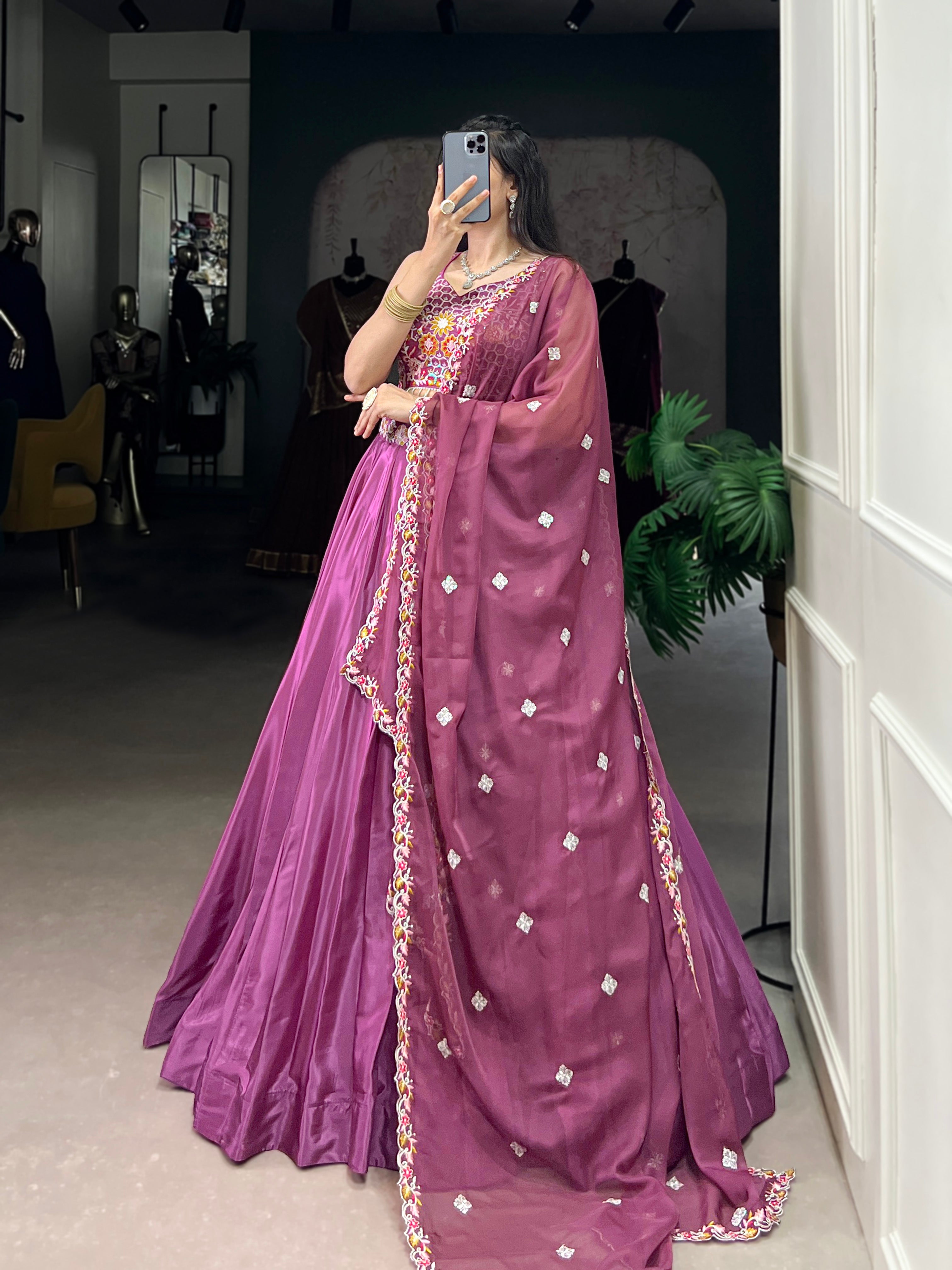 Vibrant Magenta Pink Lehenga with Heavy Work Blouse