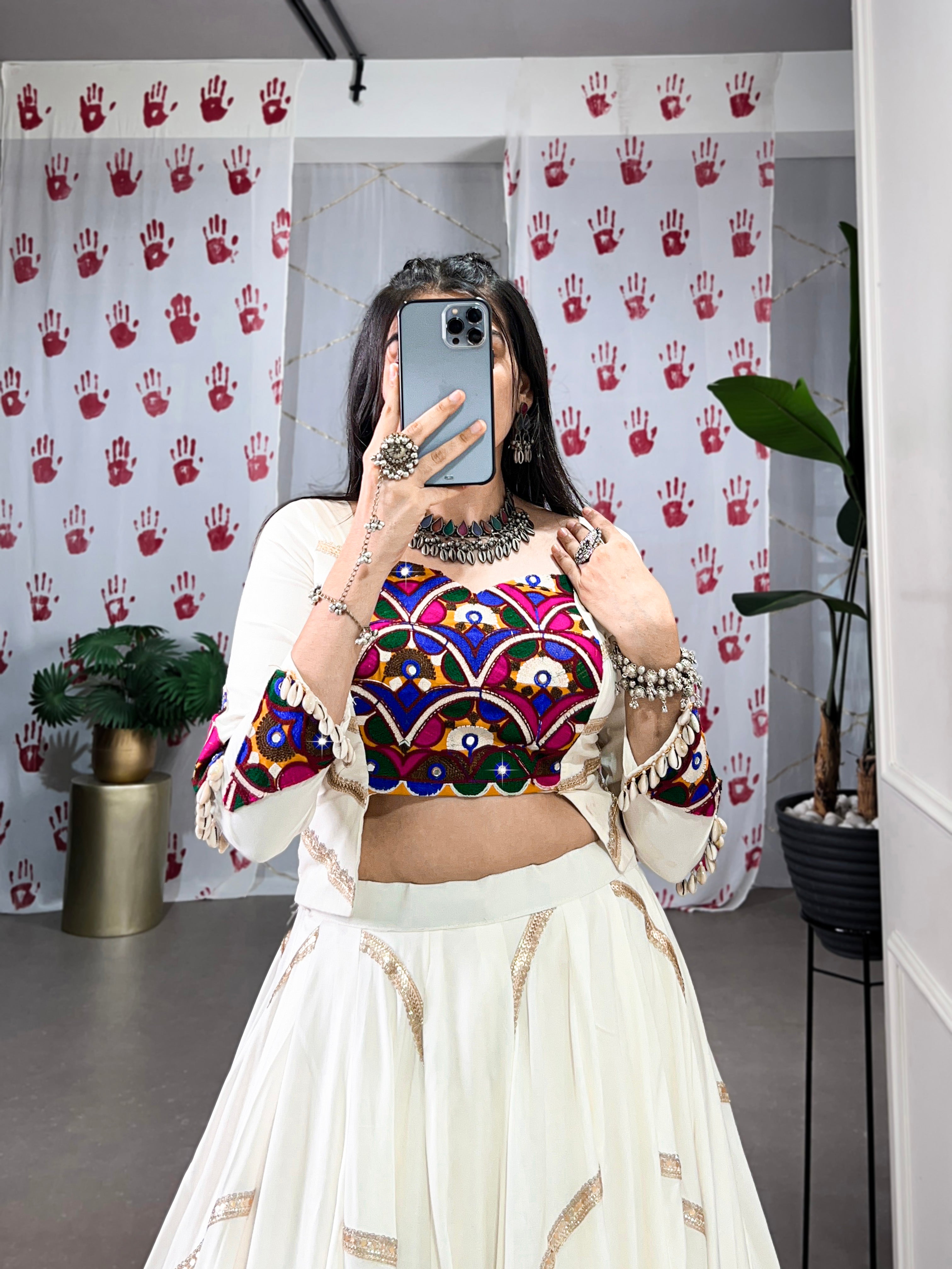 White Pure Rayon Choli  the perfect pick for Garba night!