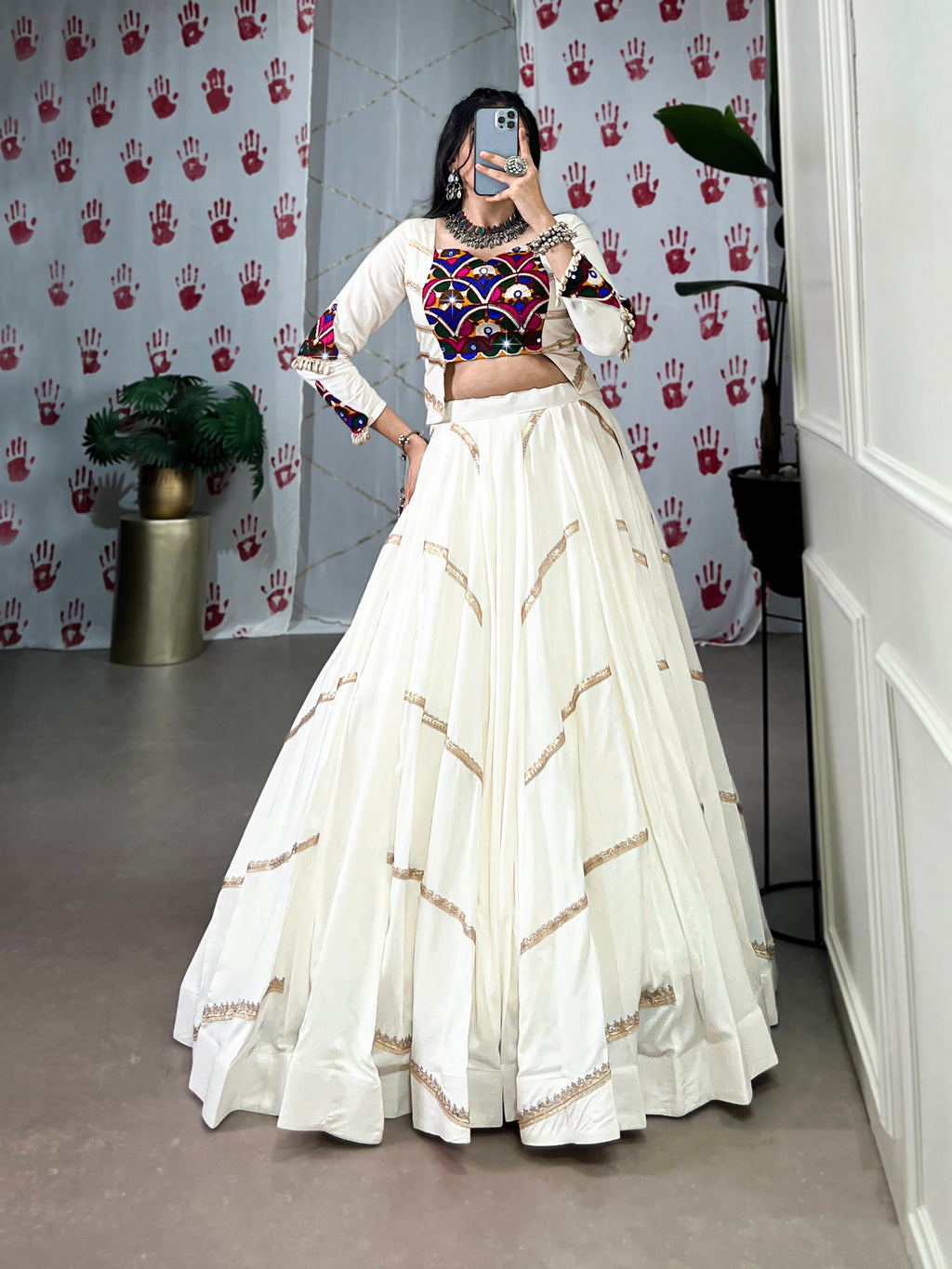 White Pure Rayon Choli  the perfect pick for Garba night!