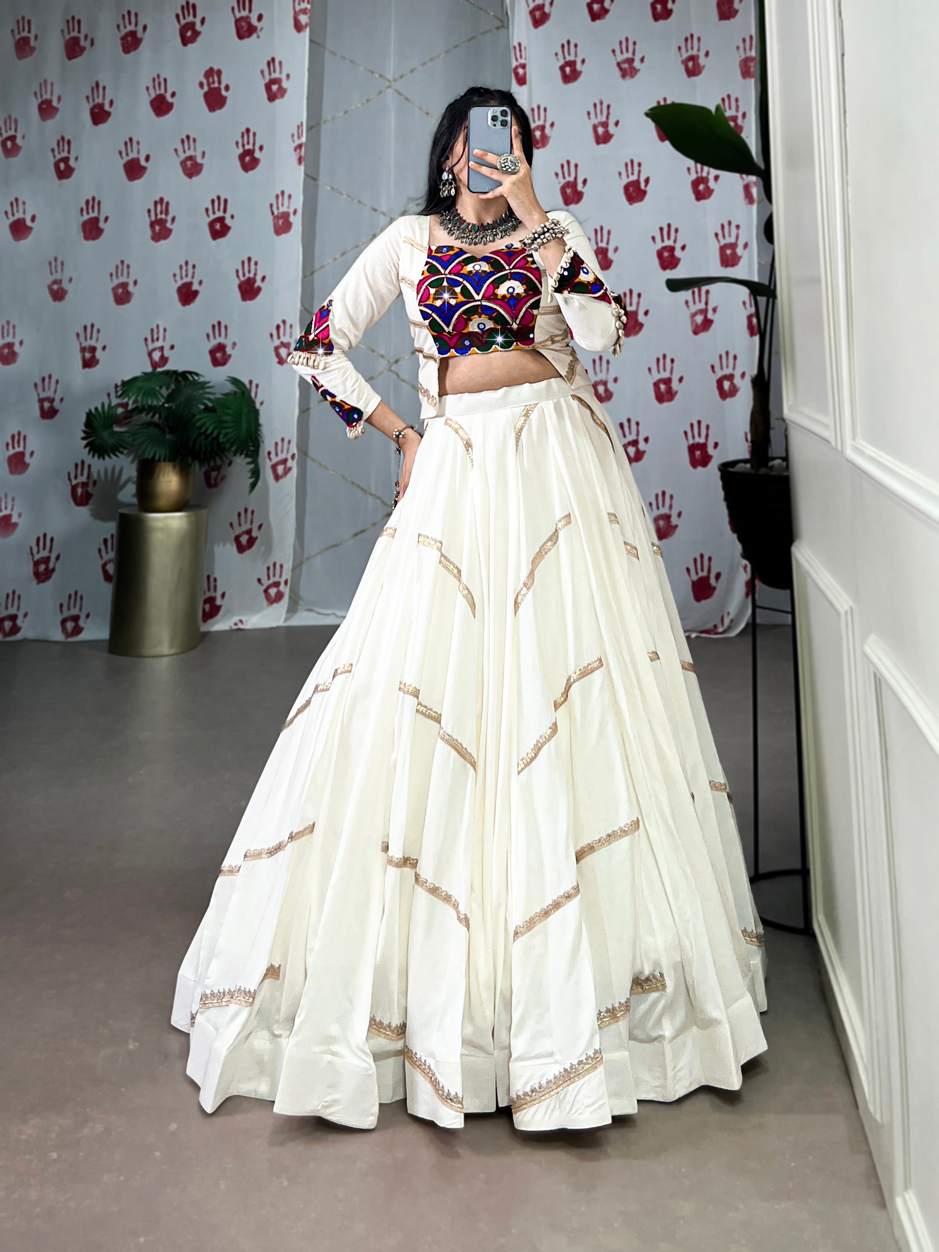 White Pure Rayon Choli  the perfect pick for Garba night!