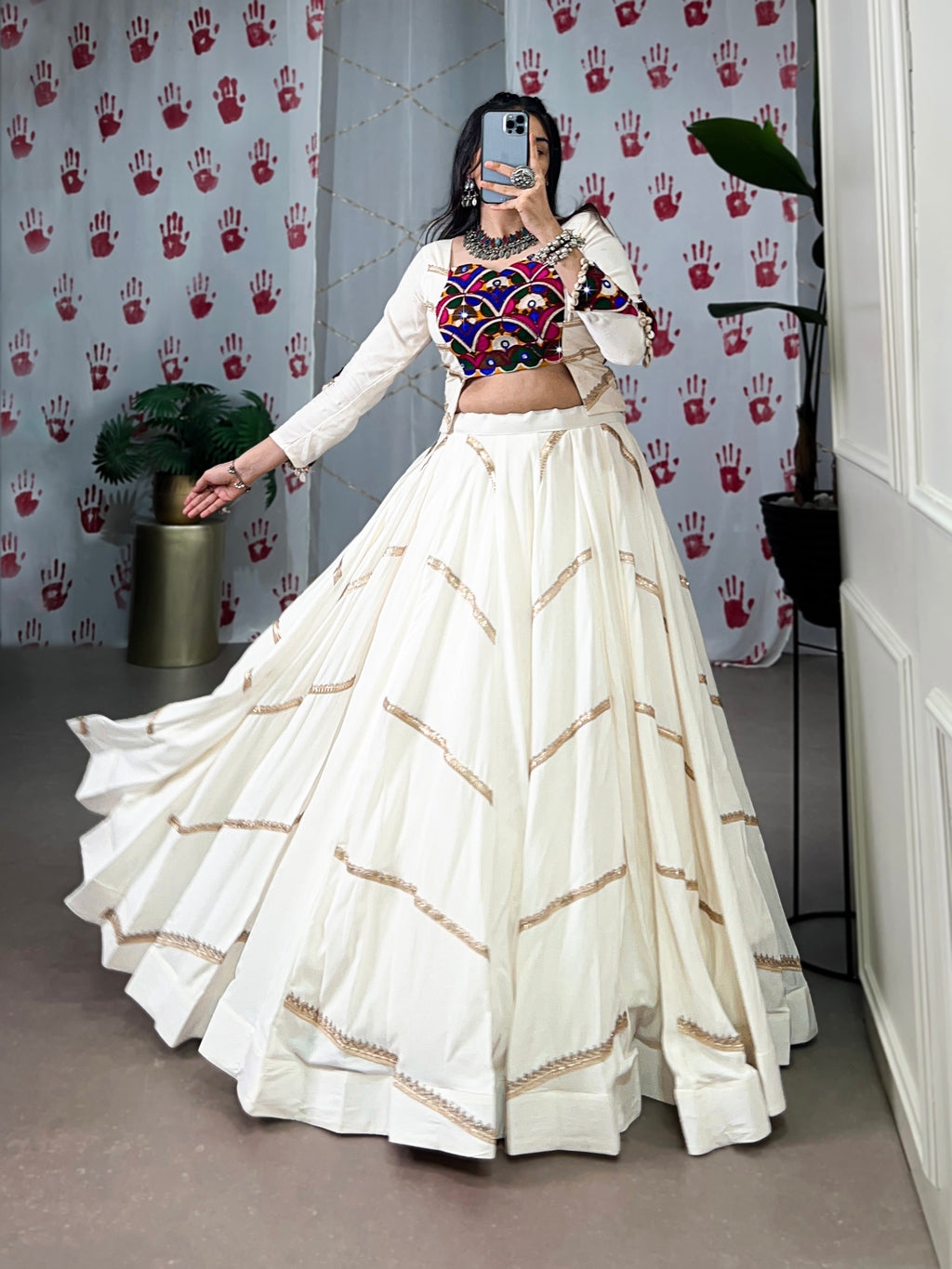 White Pure Rayon Choli  the perfect pick for Garba night!