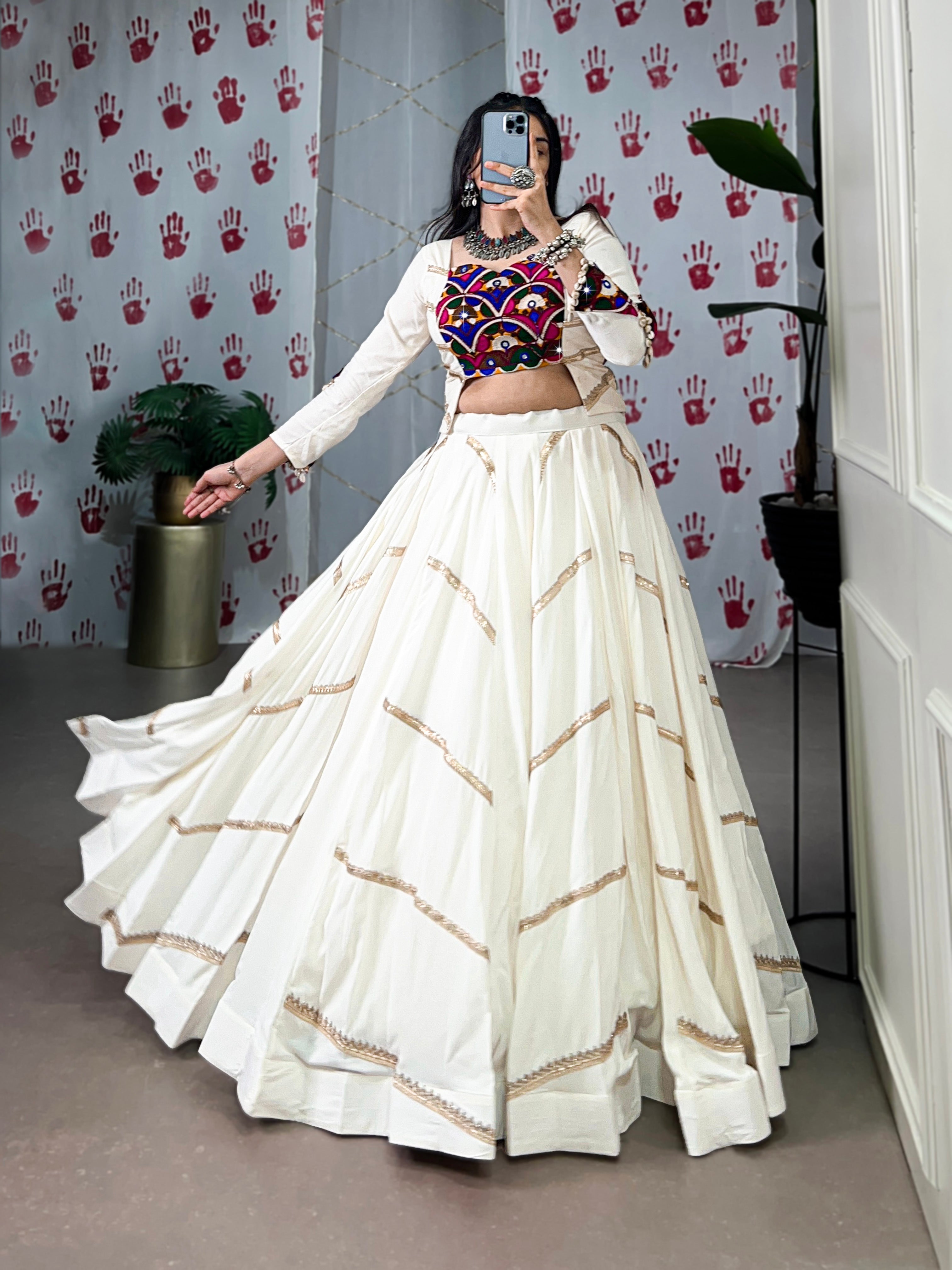White Pure Rayon Choli  the perfect pick for Garba night!