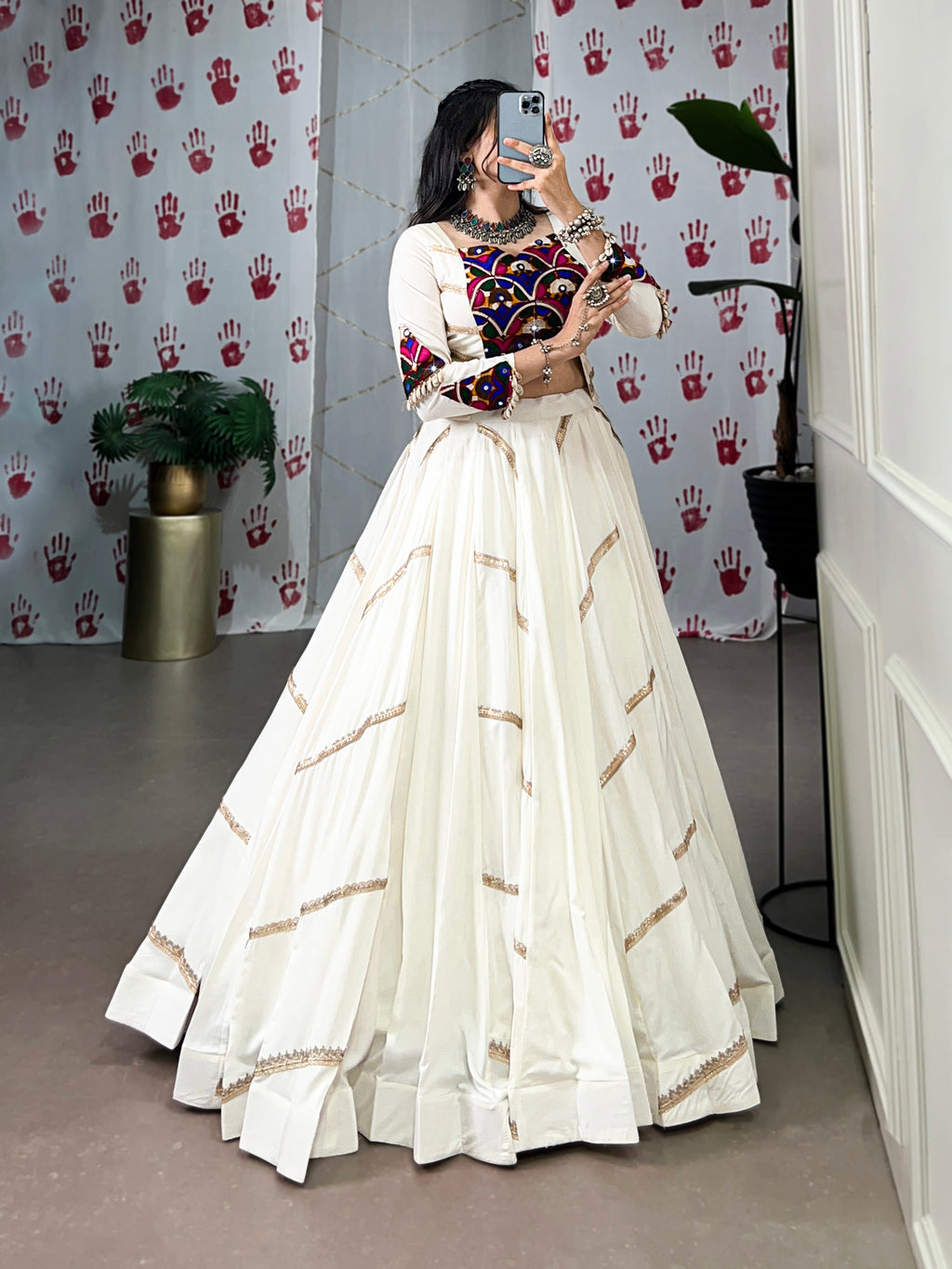 White Pure Rayon Choli  the perfect pick for Garba night!