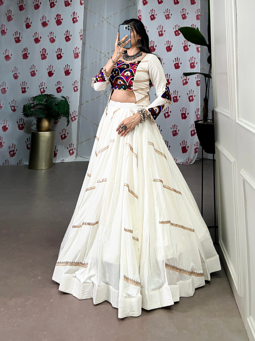White Pure Rayon Choli  the perfect pick for Garba night!