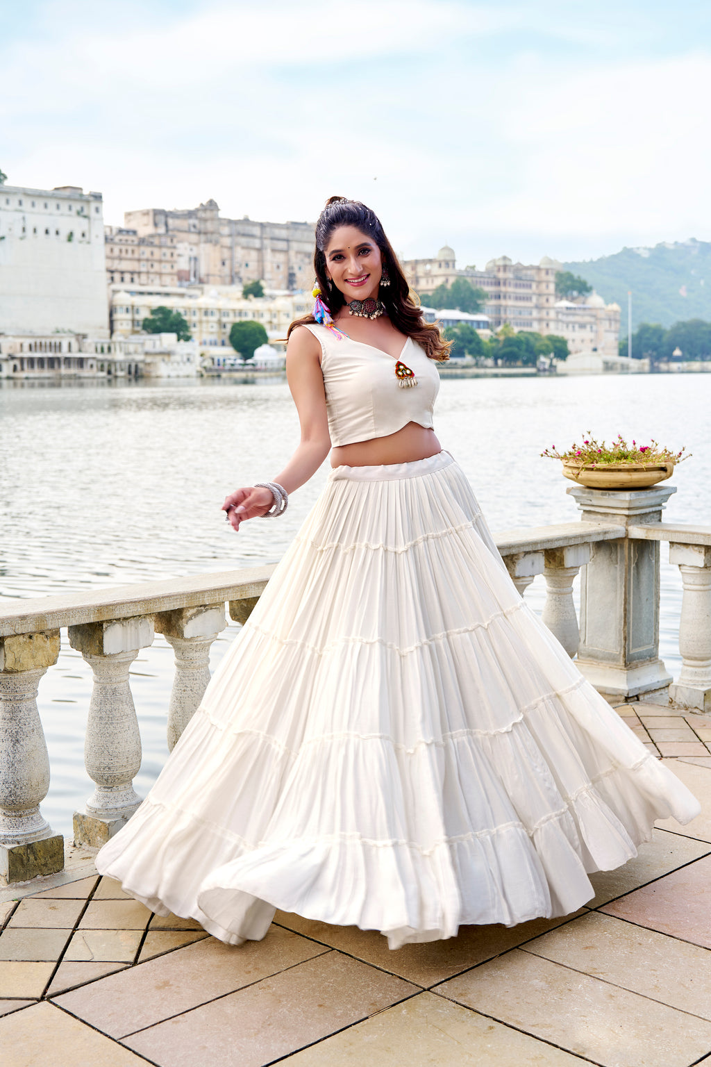 Solid black pure Rayon choli styled for traditional party looks