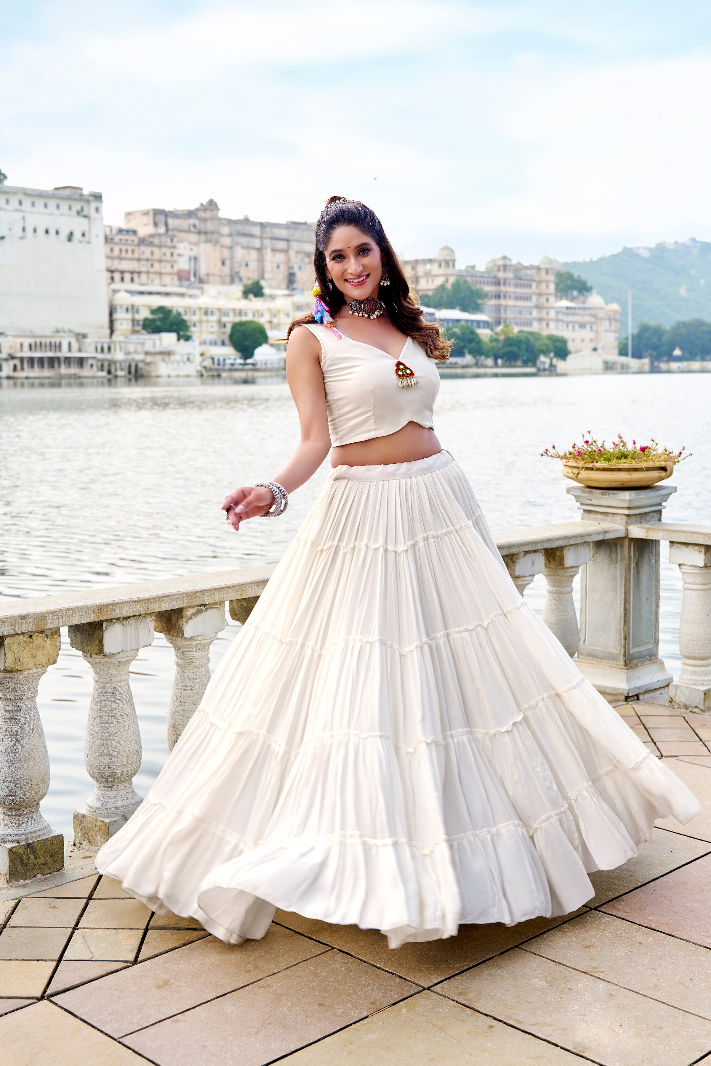Solid black pure Rayon choli styled for traditional party looks