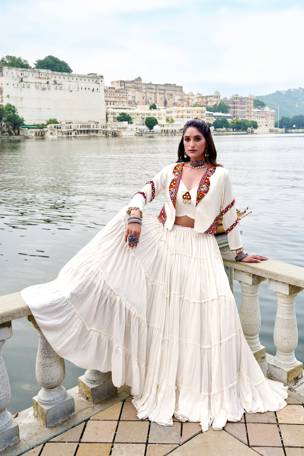 Solid black pure Rayon choli styled for traditional party looks