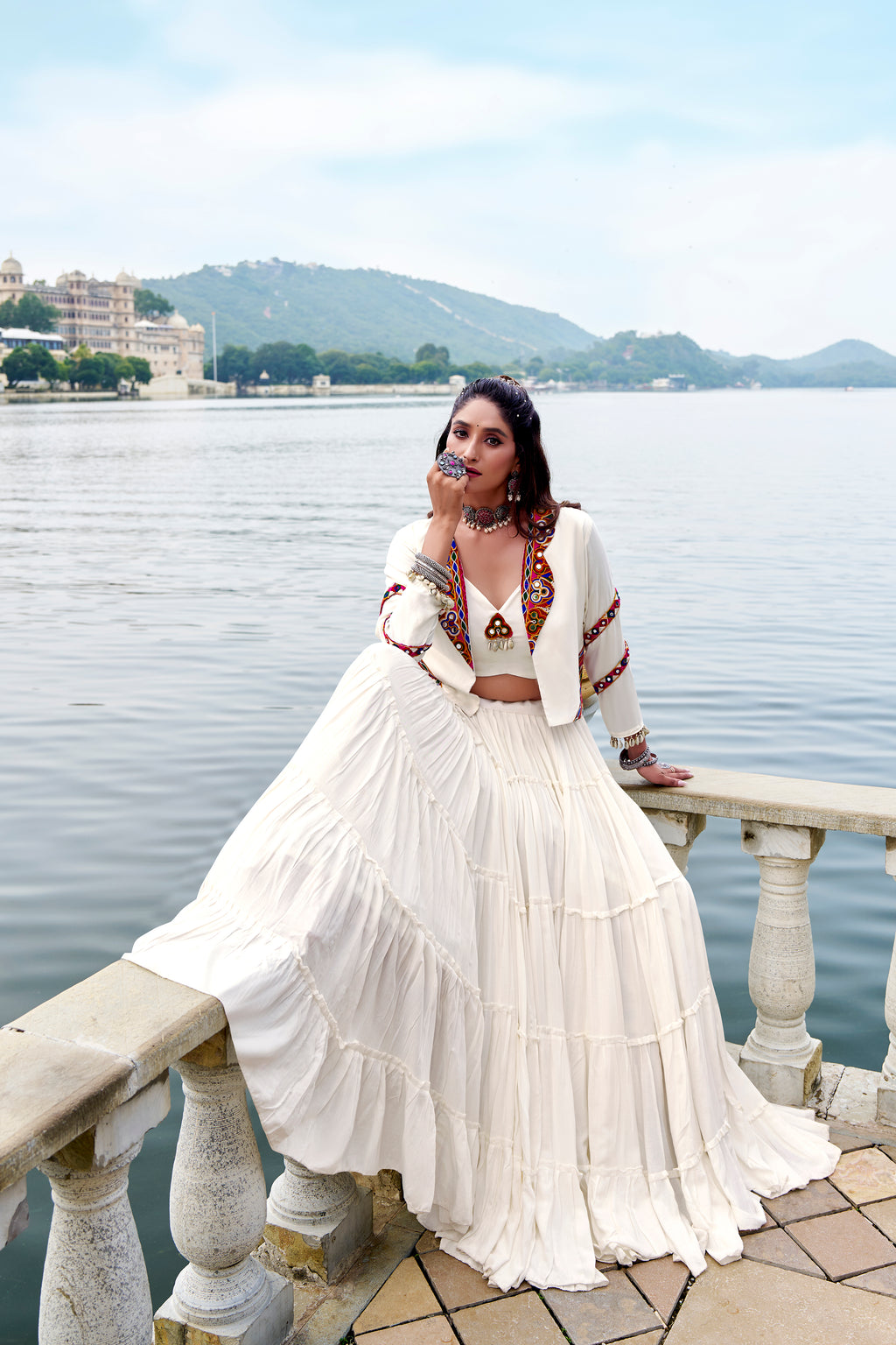 Solid black pure Rayon choli styled for traditional party looks