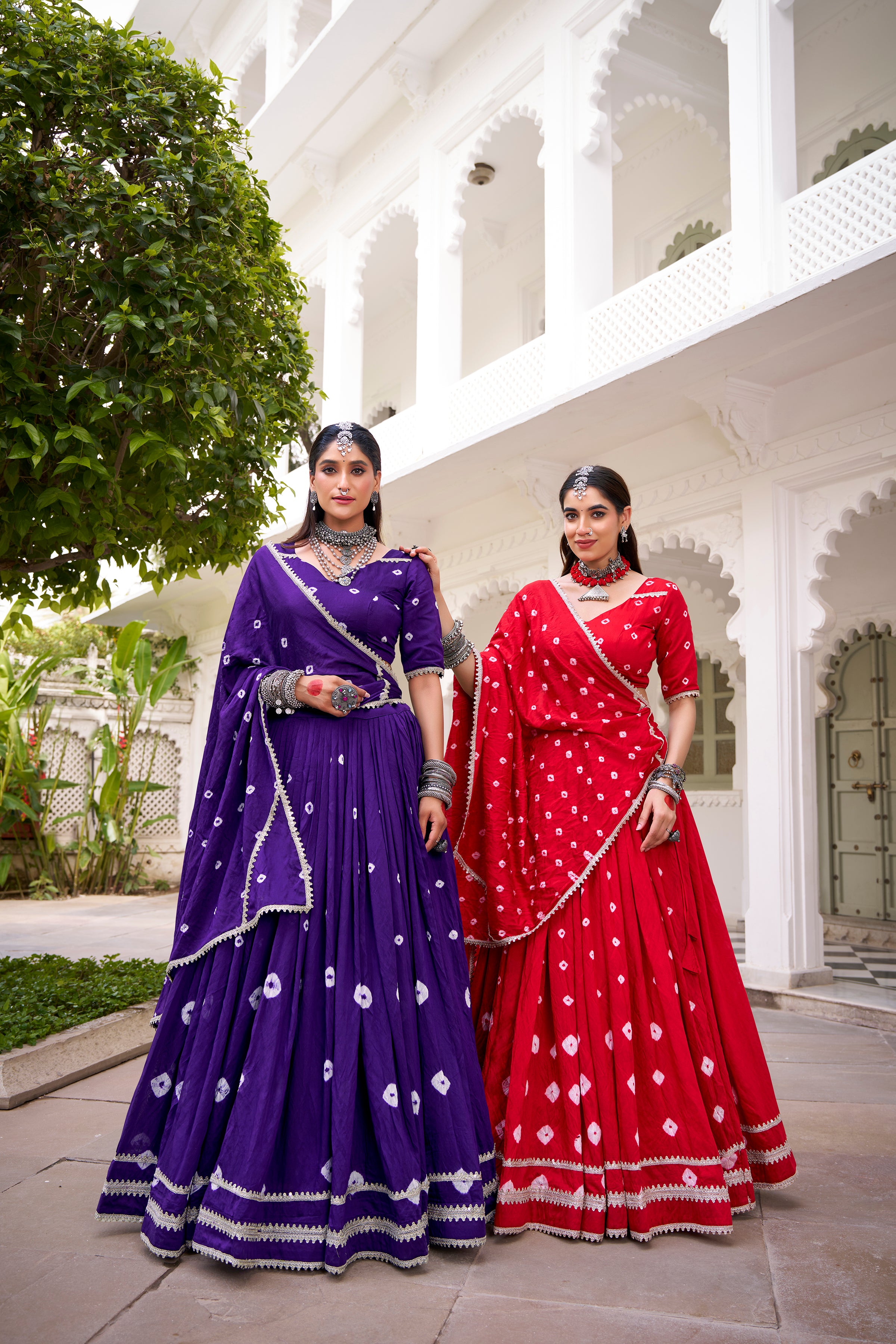 Bandhej Print Pure Chanderi Lehenga Choli