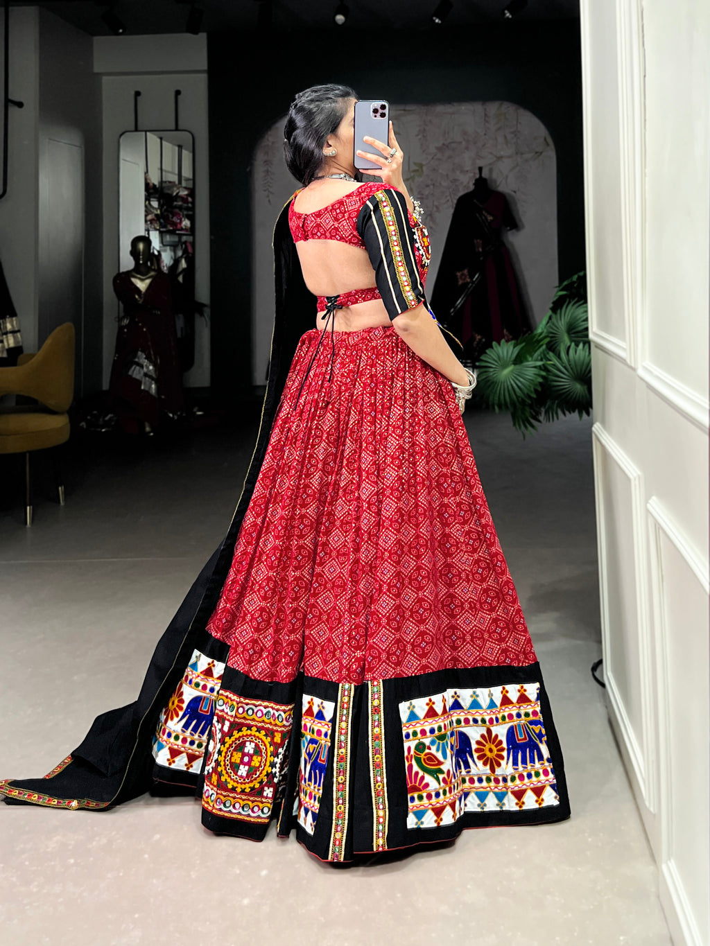 Pure Cotton Red Lehenga Choli with Traditional Embroidery