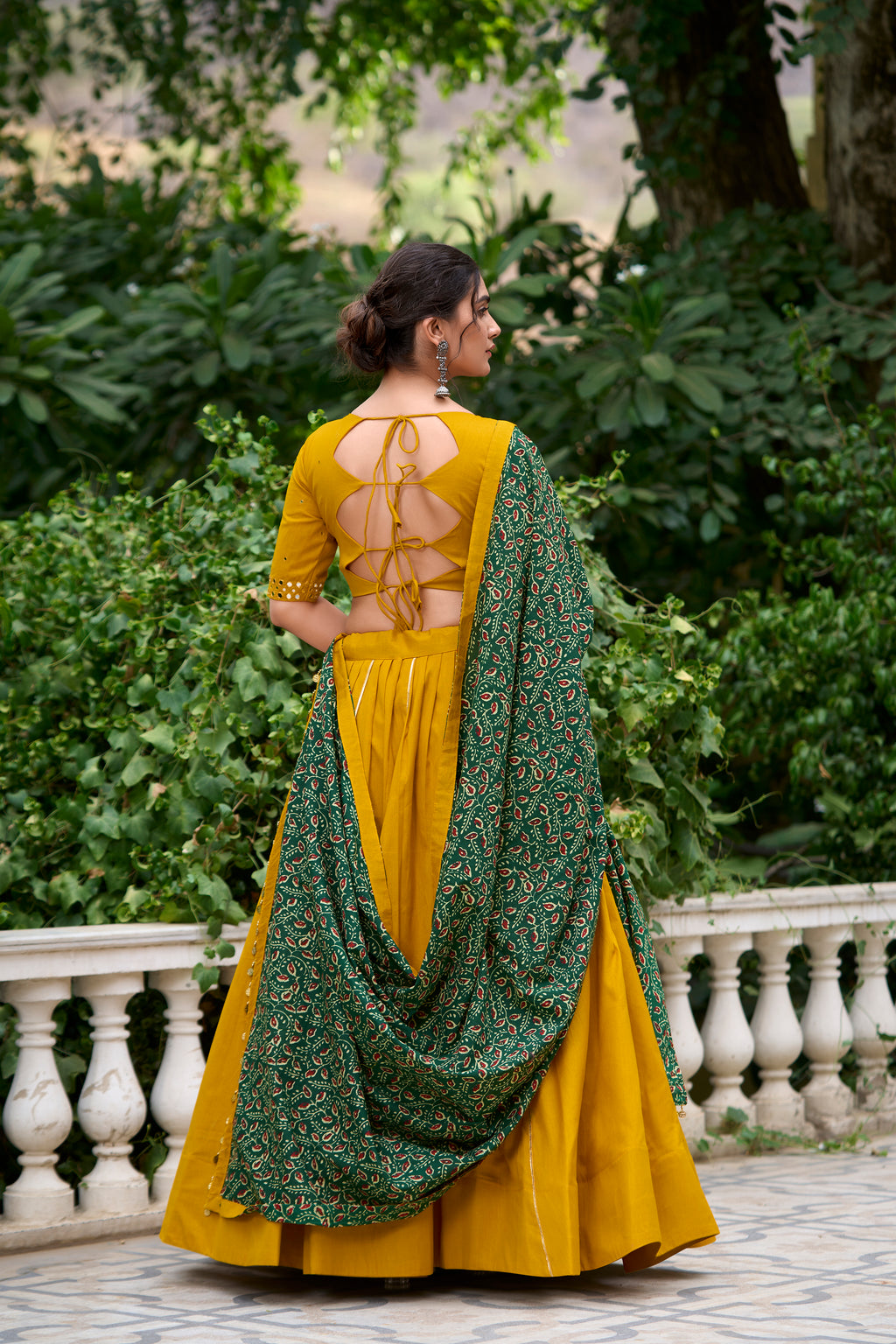 Stylish Black Lehenga with Handblock Printed Dupatta