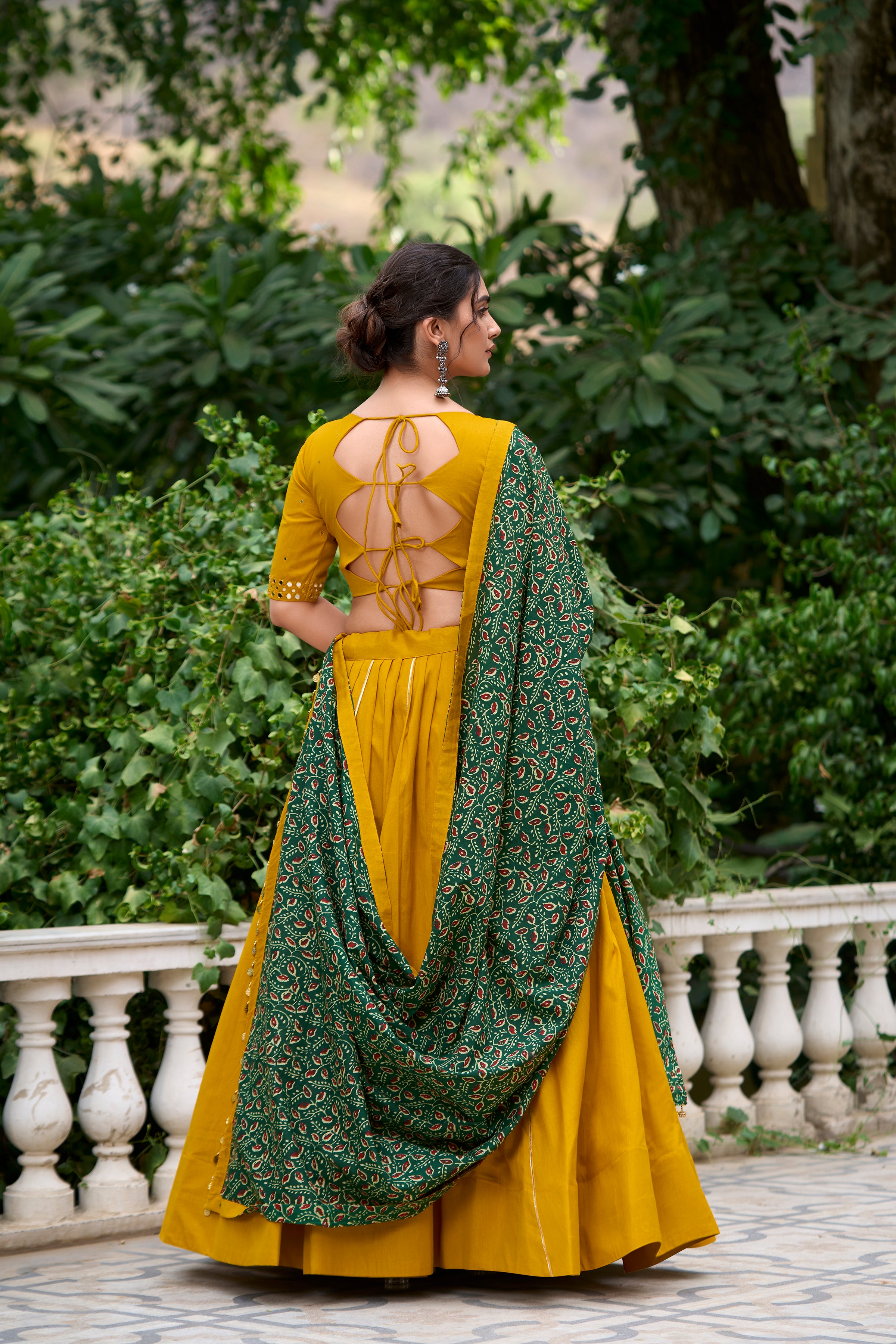Stylish Black Lehenga with Handblock Printed Dupatta