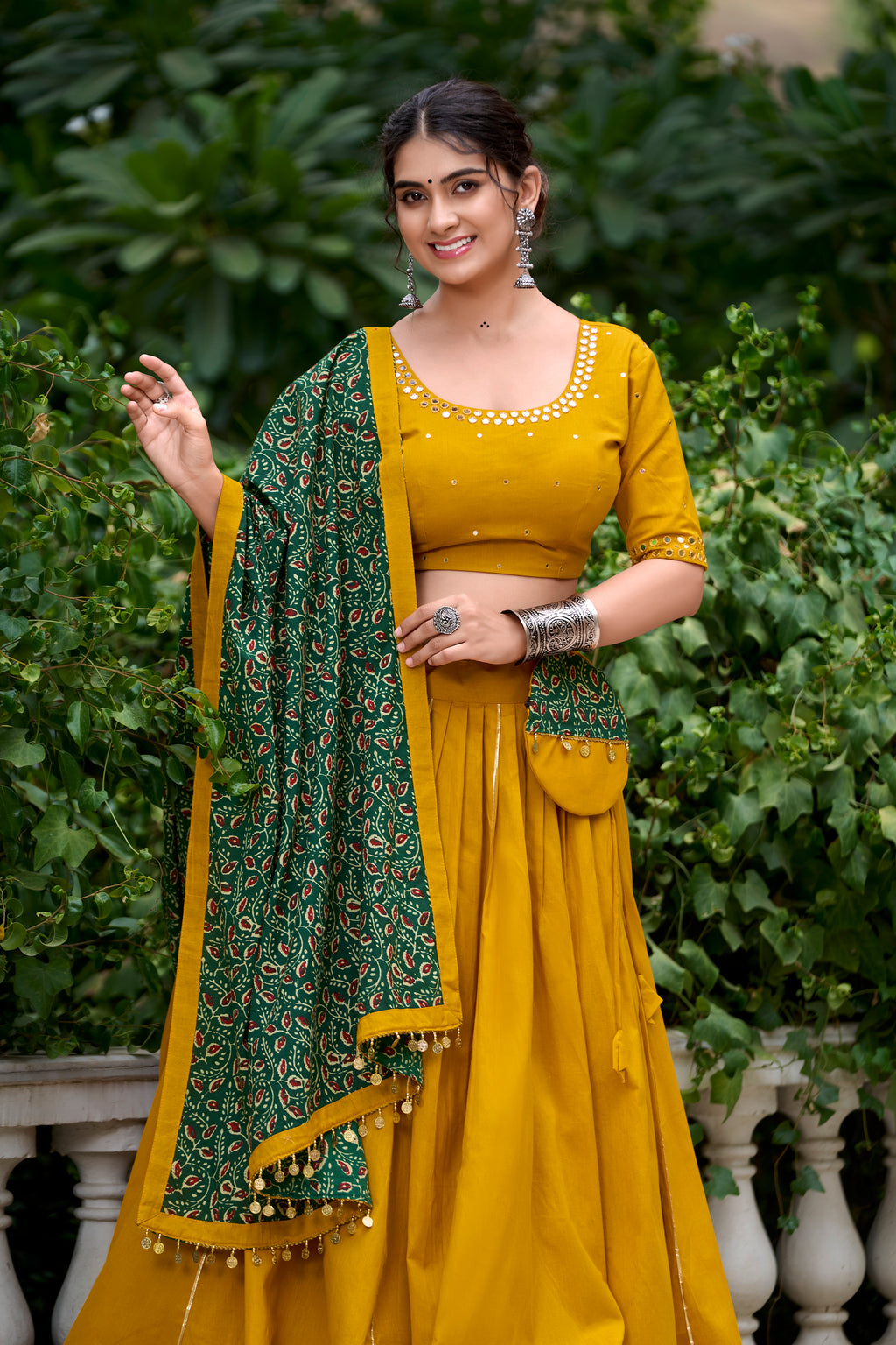 Stylish Black Lehenga with Handblock Printed Dupatta