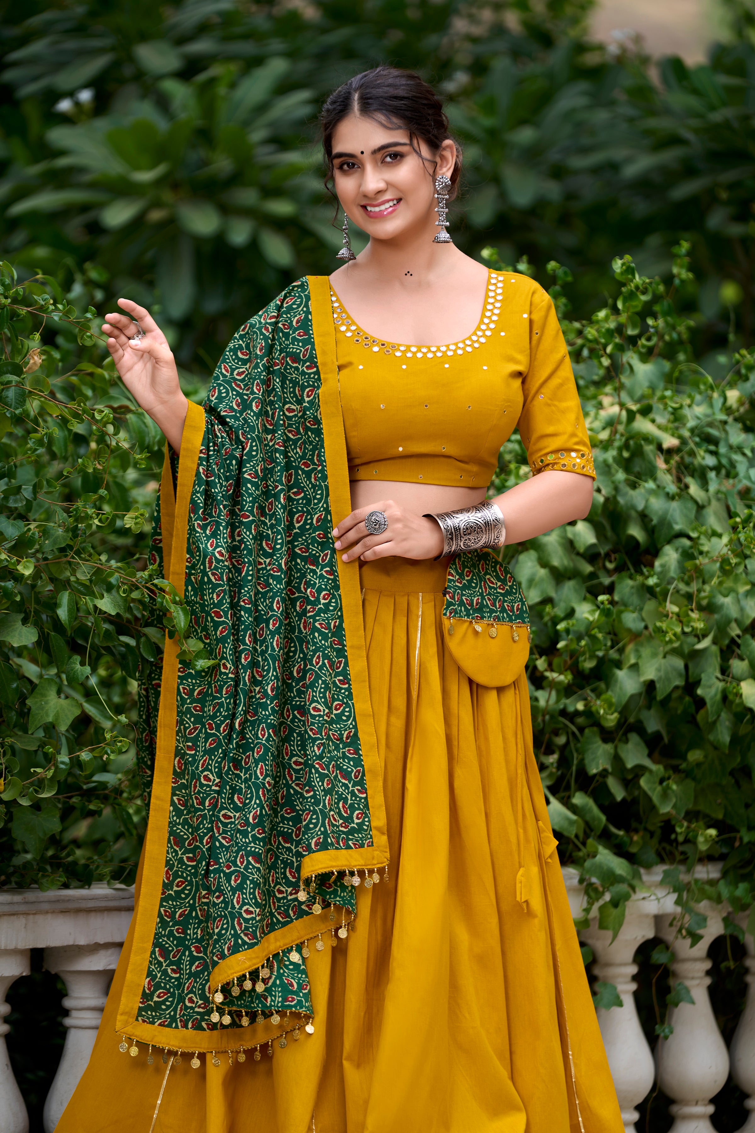 Stylish Black Lehenga with Handblock Printed Dupatta