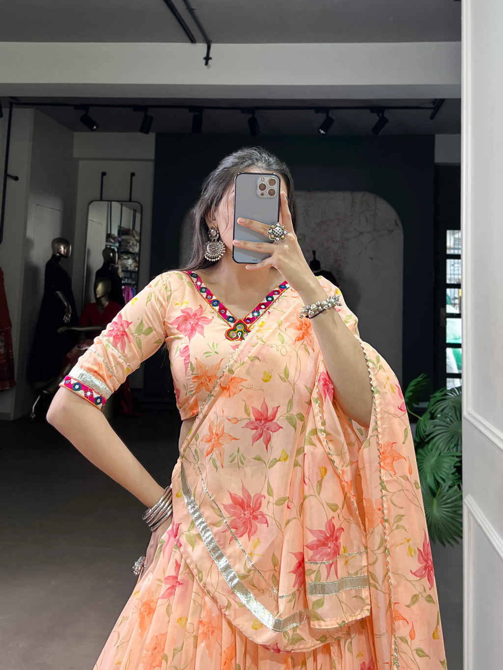 Baby Pink Floral Edition  Choli With Embossed Design Lace Touch Up