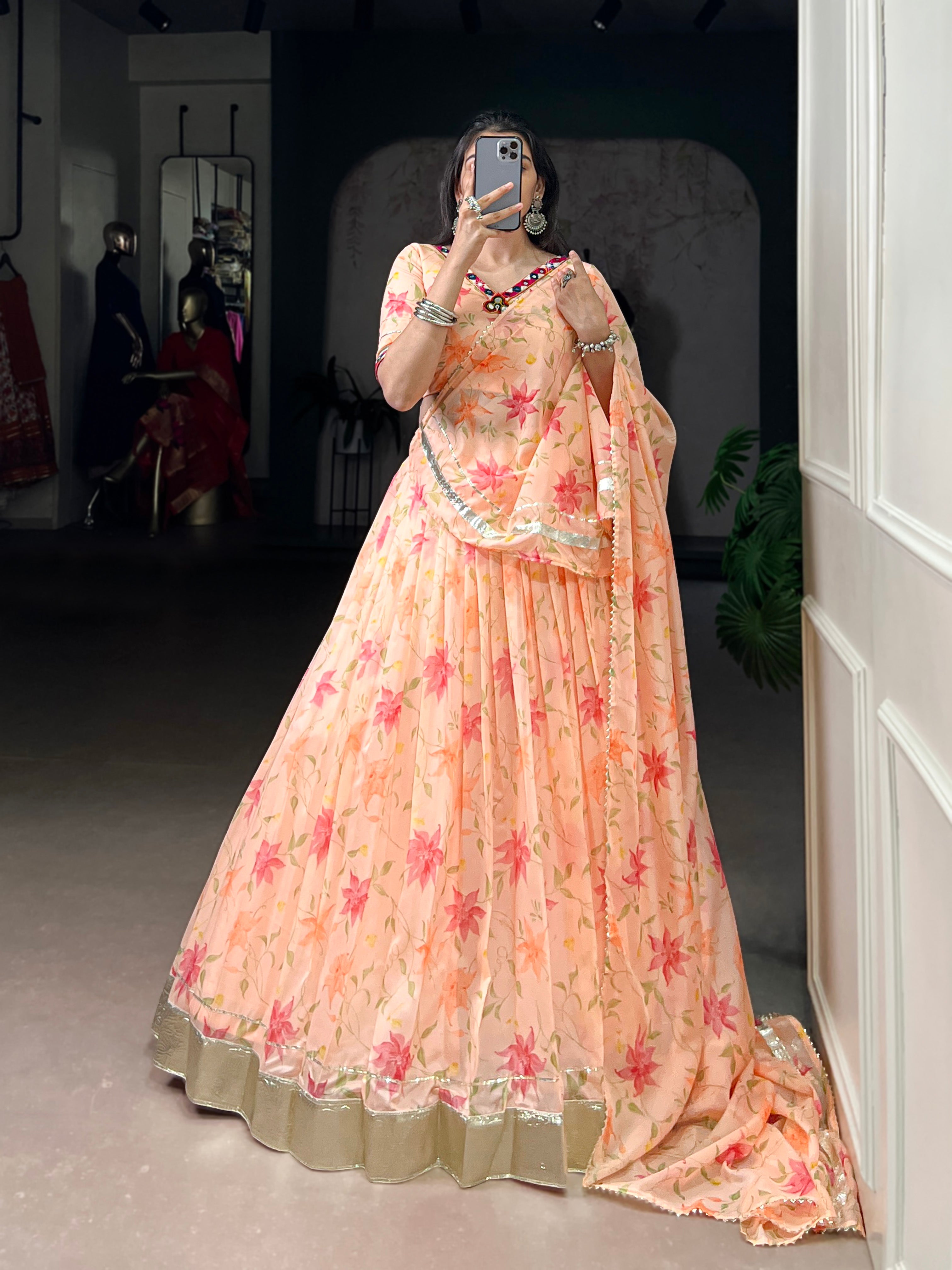 Baby Pink Floral Edition  Choli With Embossed Design Lace Touch Up