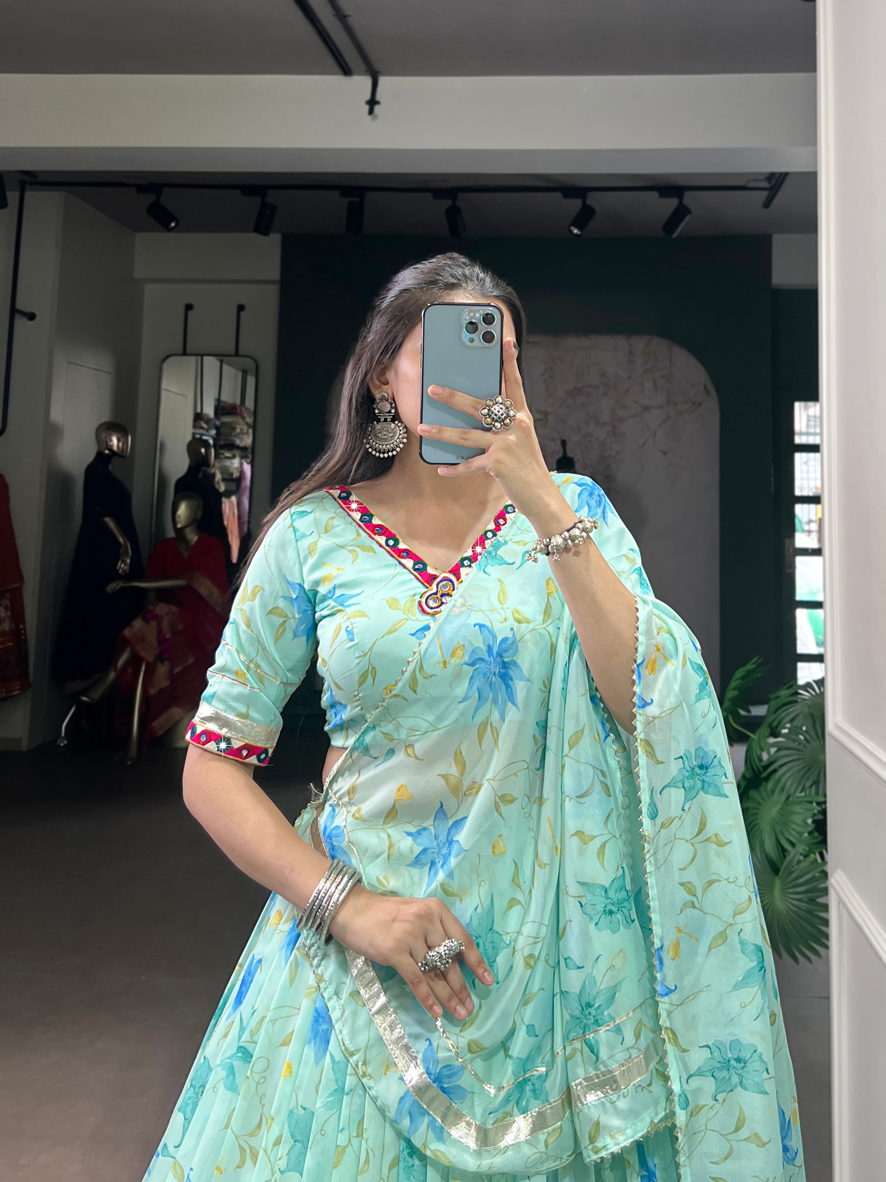Baby Pink Floral Edition  Choli With Embossed Design Lace Touch Up
