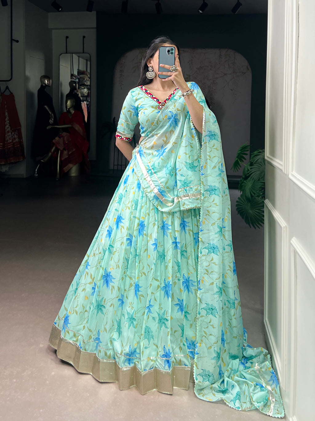 Baby Pink Floral Edition  Choli With Embossed Design Lace Touch Up