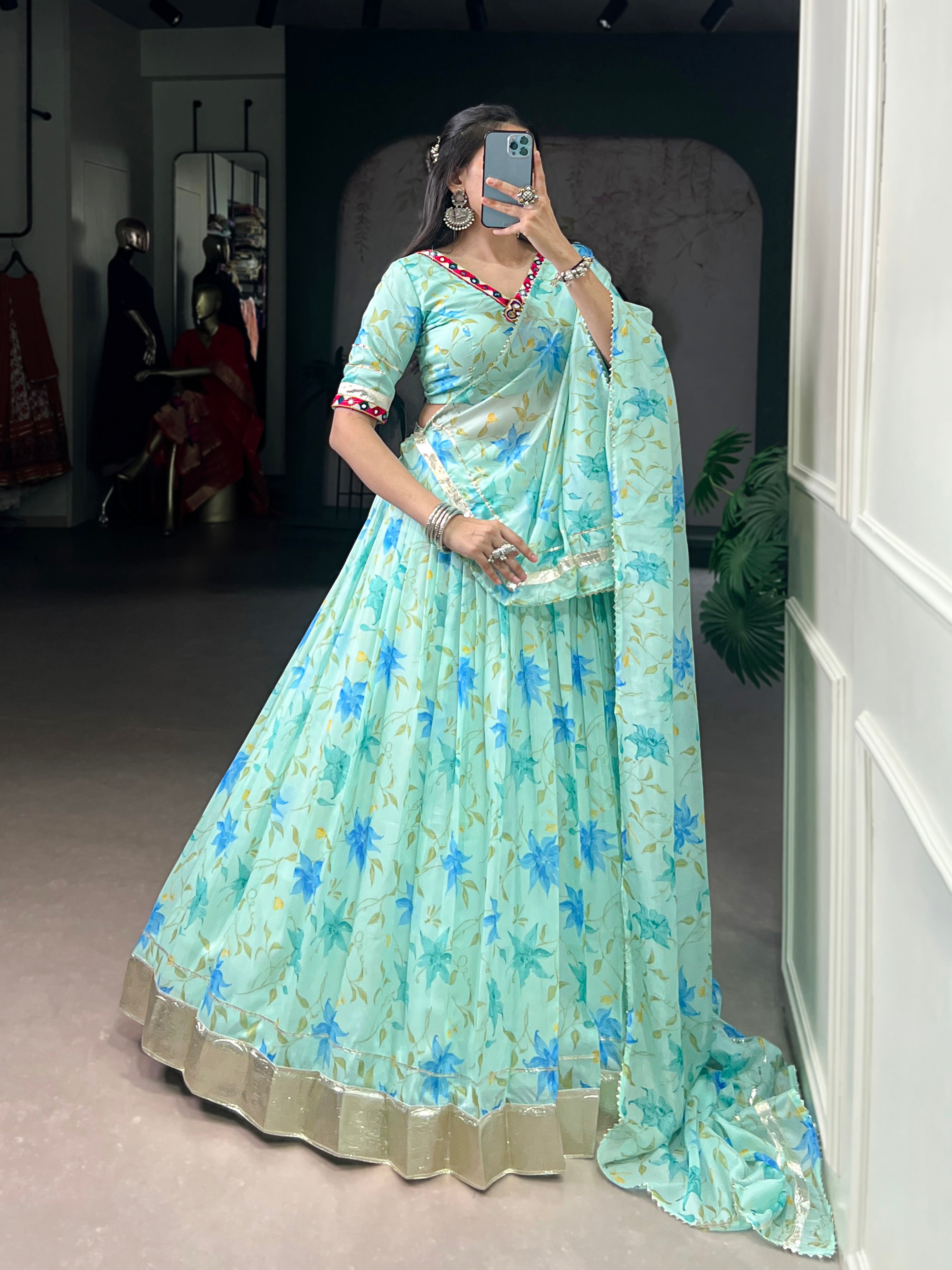 Baby Pink Floral Edition  Choli With Embossed Design Lace Touch Up