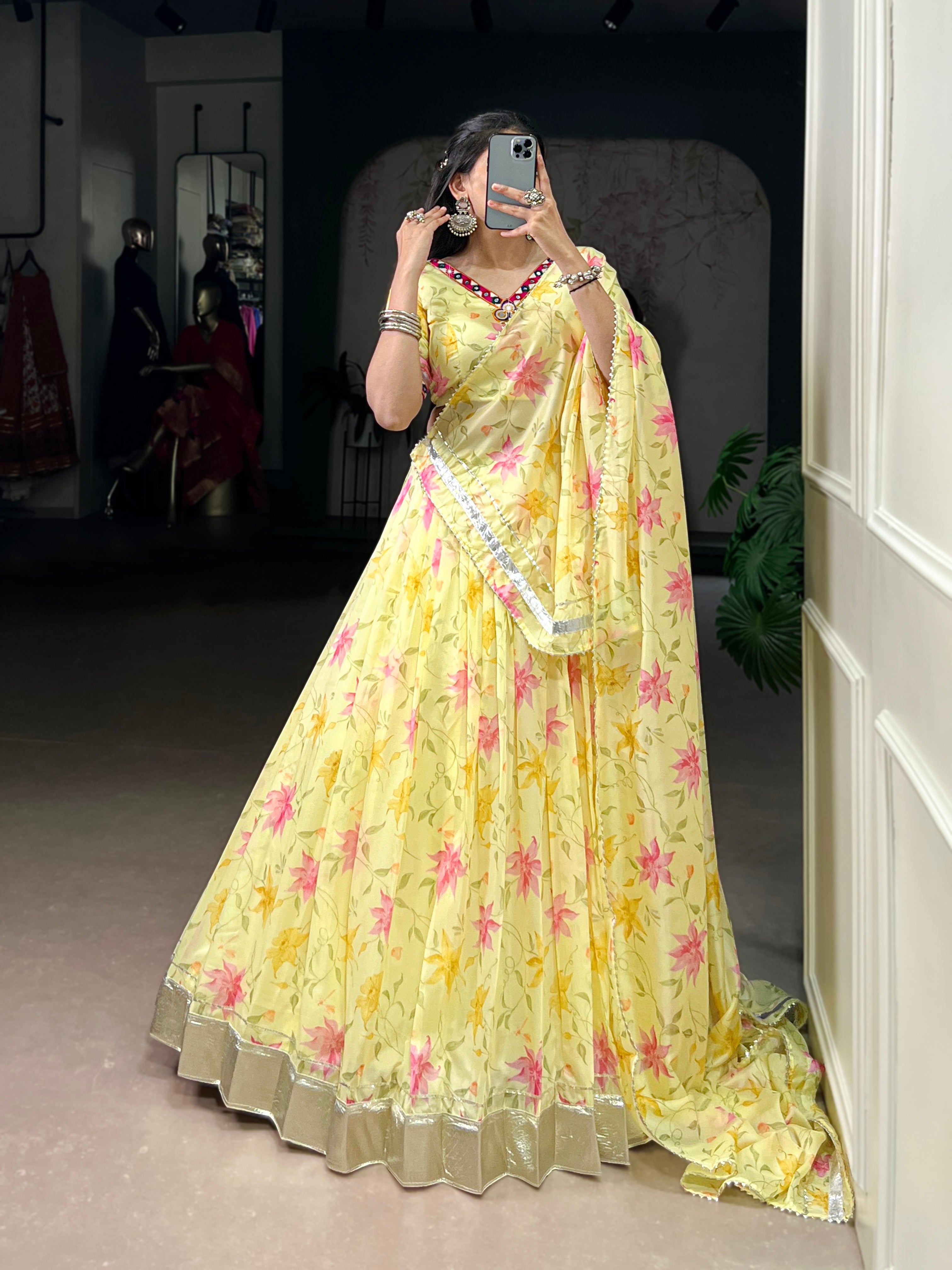 Baby Pink Floral Edition  Choli With Embossed Design Lace Touch Up