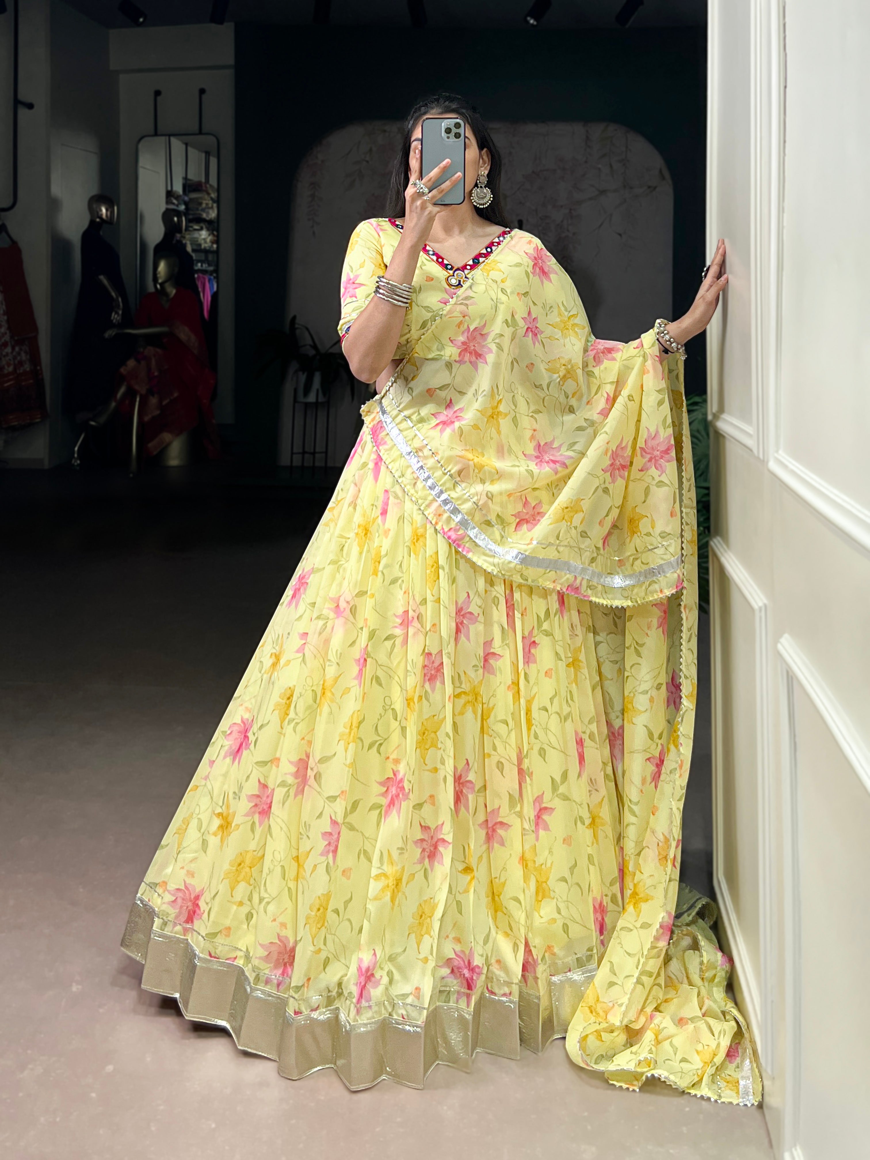 Baby Pink Floral Edition  Choli With Embossed Design Lace Touch Up