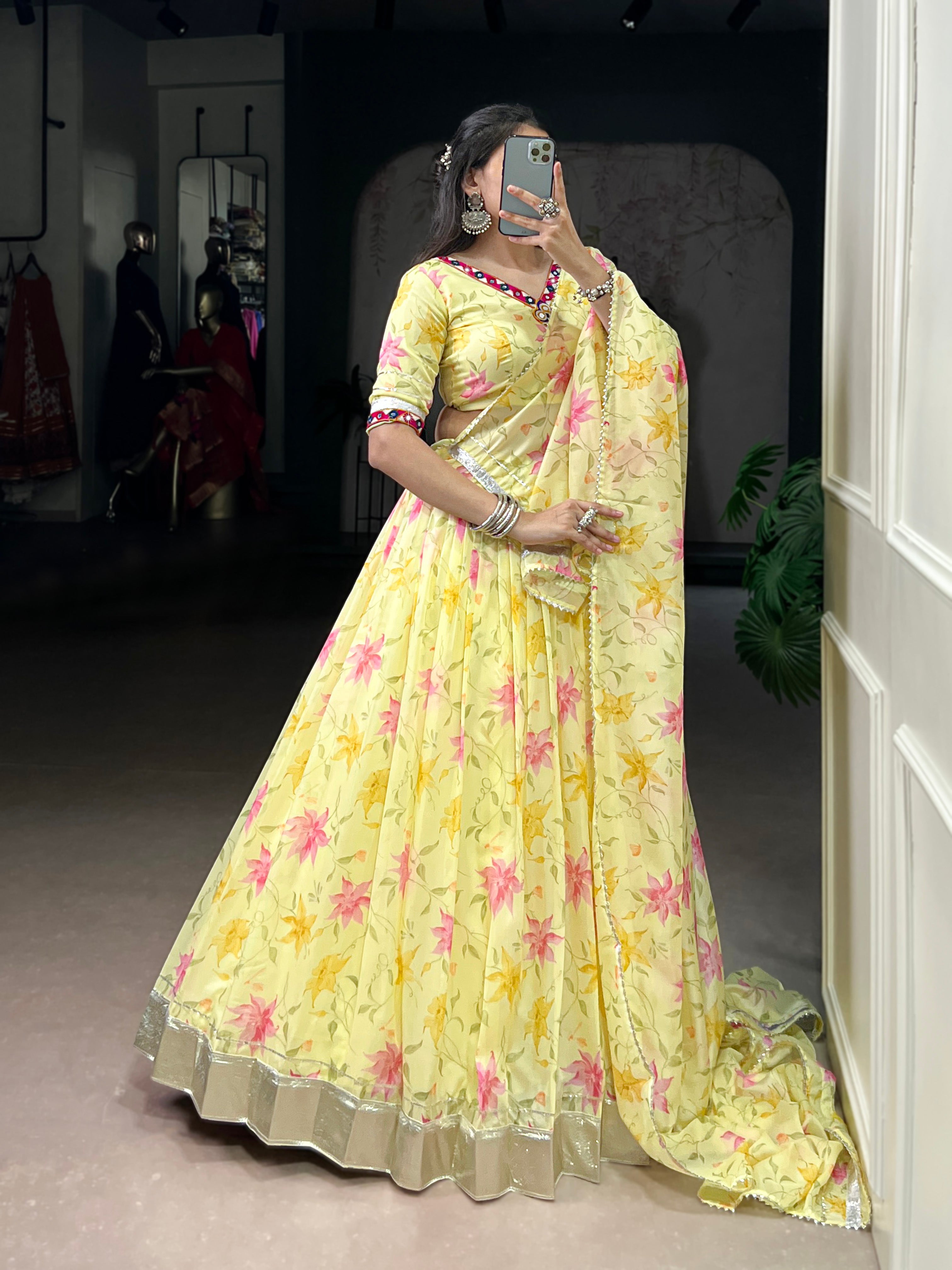 Baby Pink Floral Edition  Choli With Embossed Design Lace Touch Up