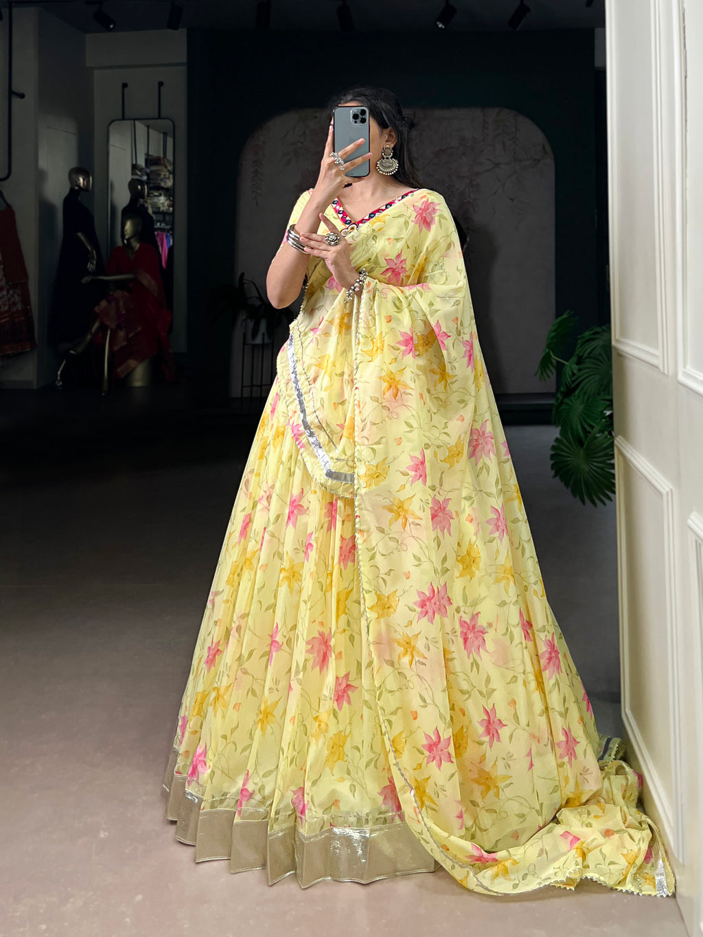 Baby Pink Floral Edition  Choli With Embossed Design Lace Touch Up