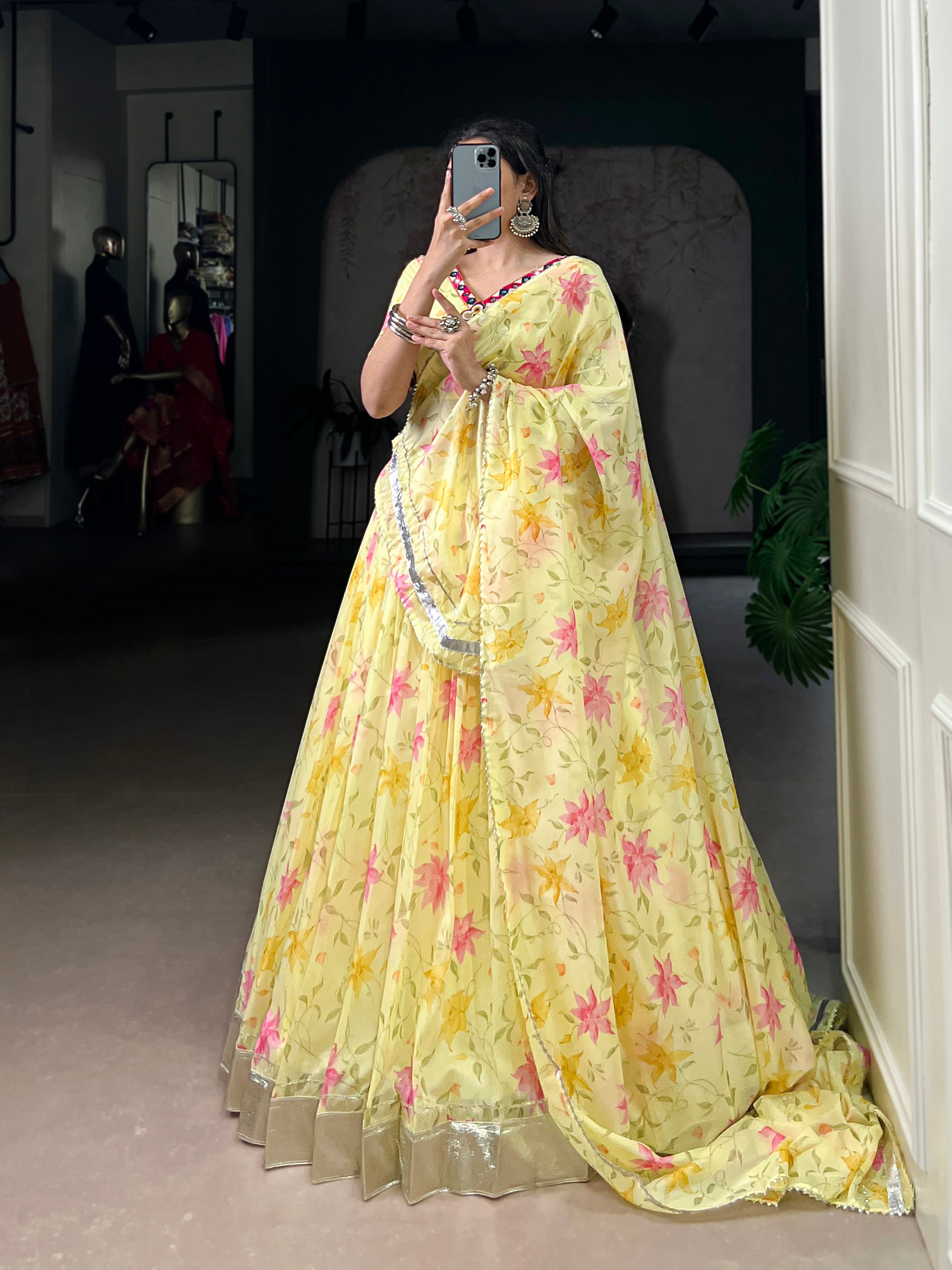 Baby Pink Floral Edition  Choli With Embossed Design Lace Touch Up
