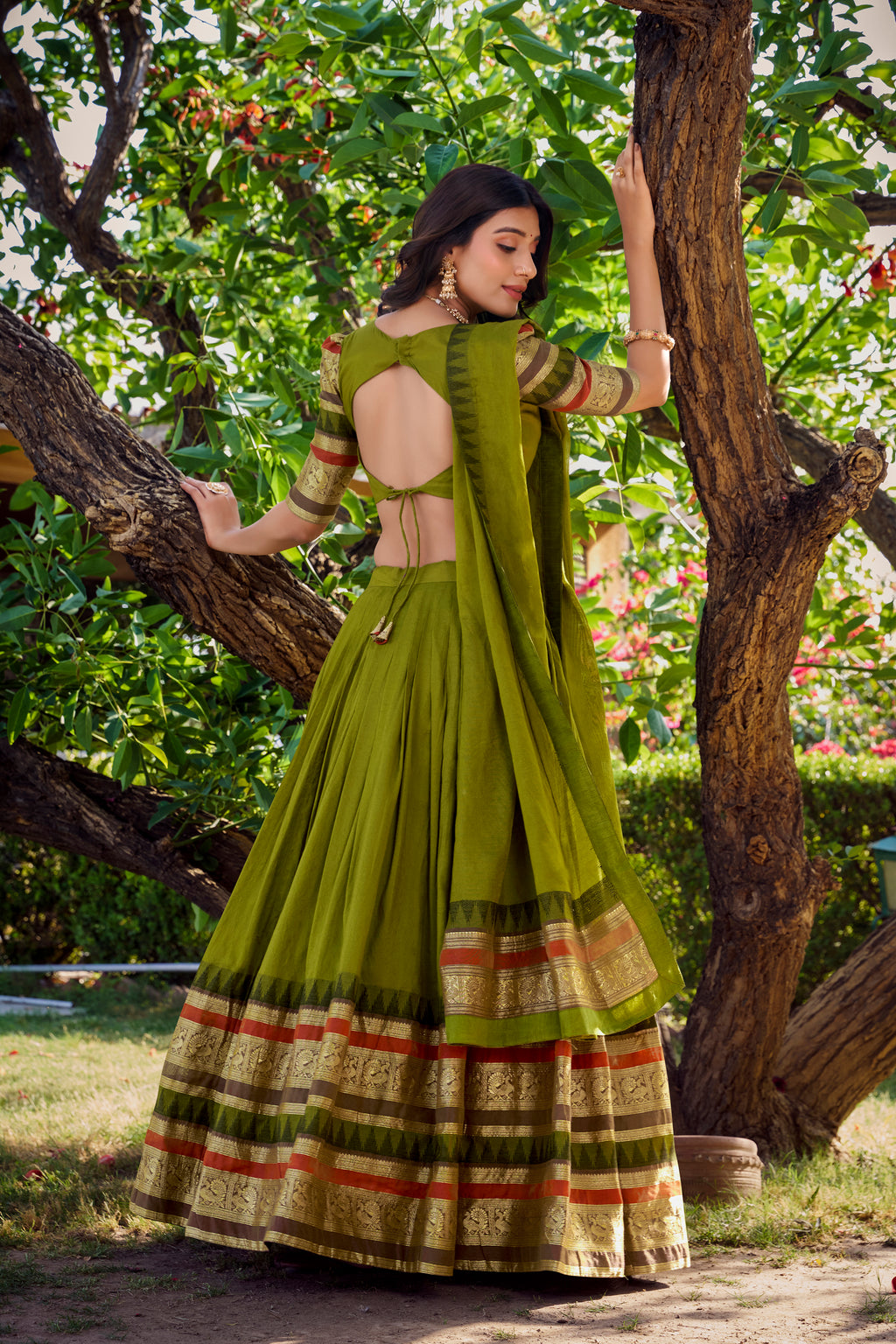Elegant Lehenga Choli with Designer Woven Sleeves