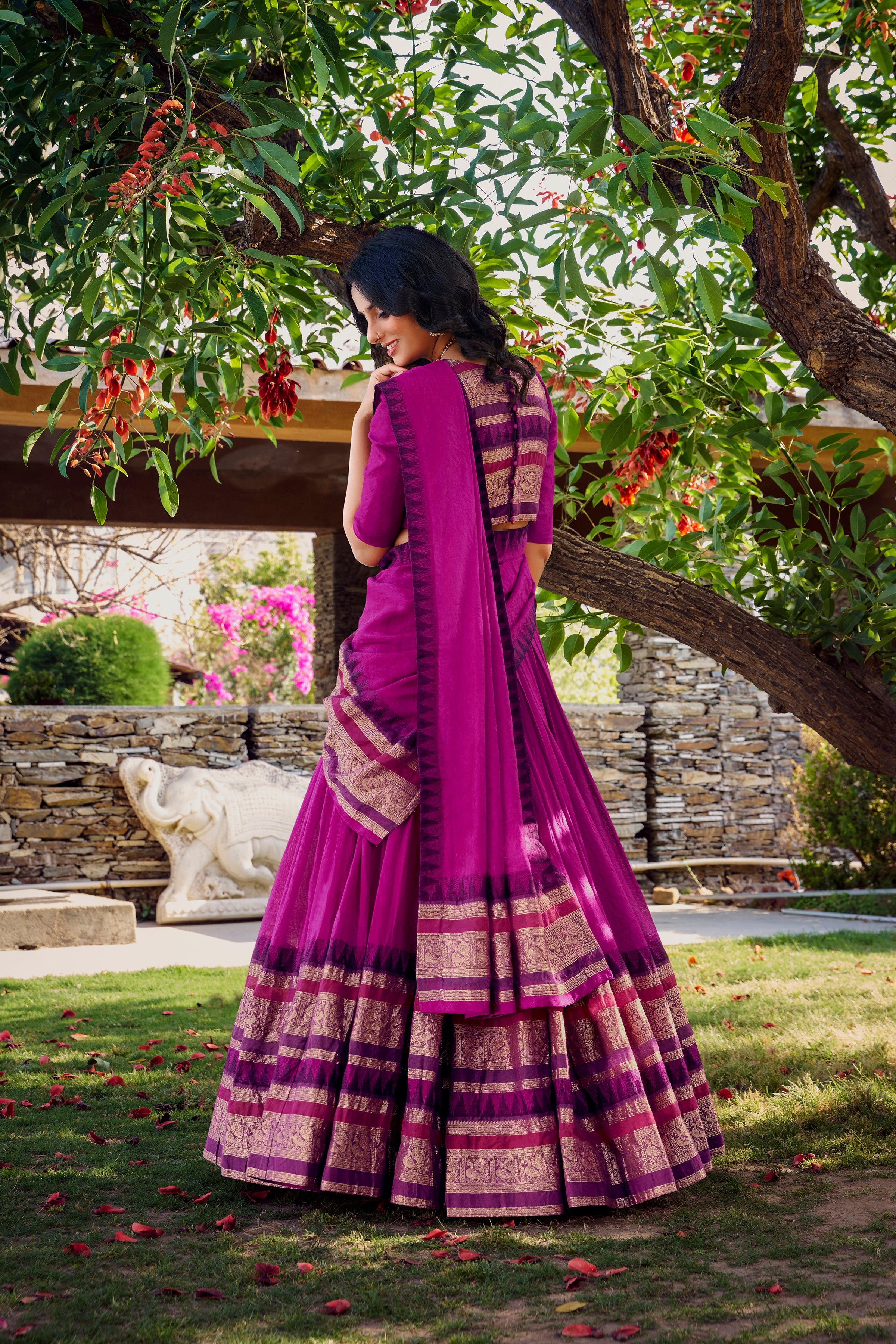 Elegant Lehenga Choli with Designer Woven Sleeves