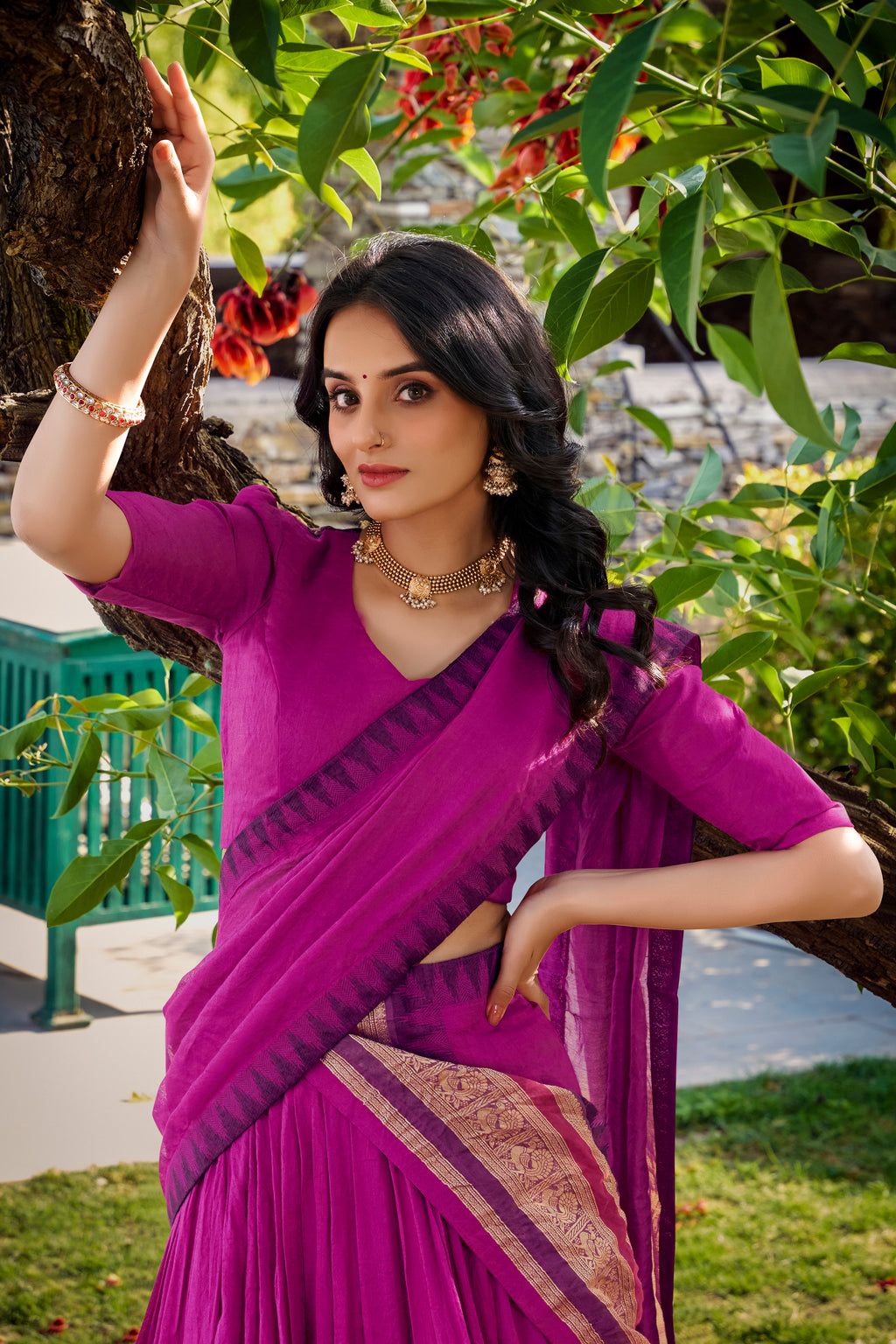 Elegant Lehenga Choli with Designer Woven Sleeves