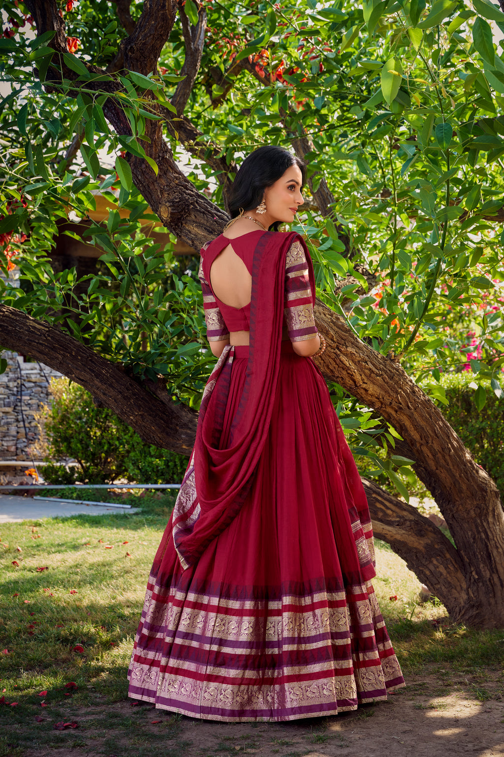 Elegant Lehenga Choli with Designer Woven Sleeves