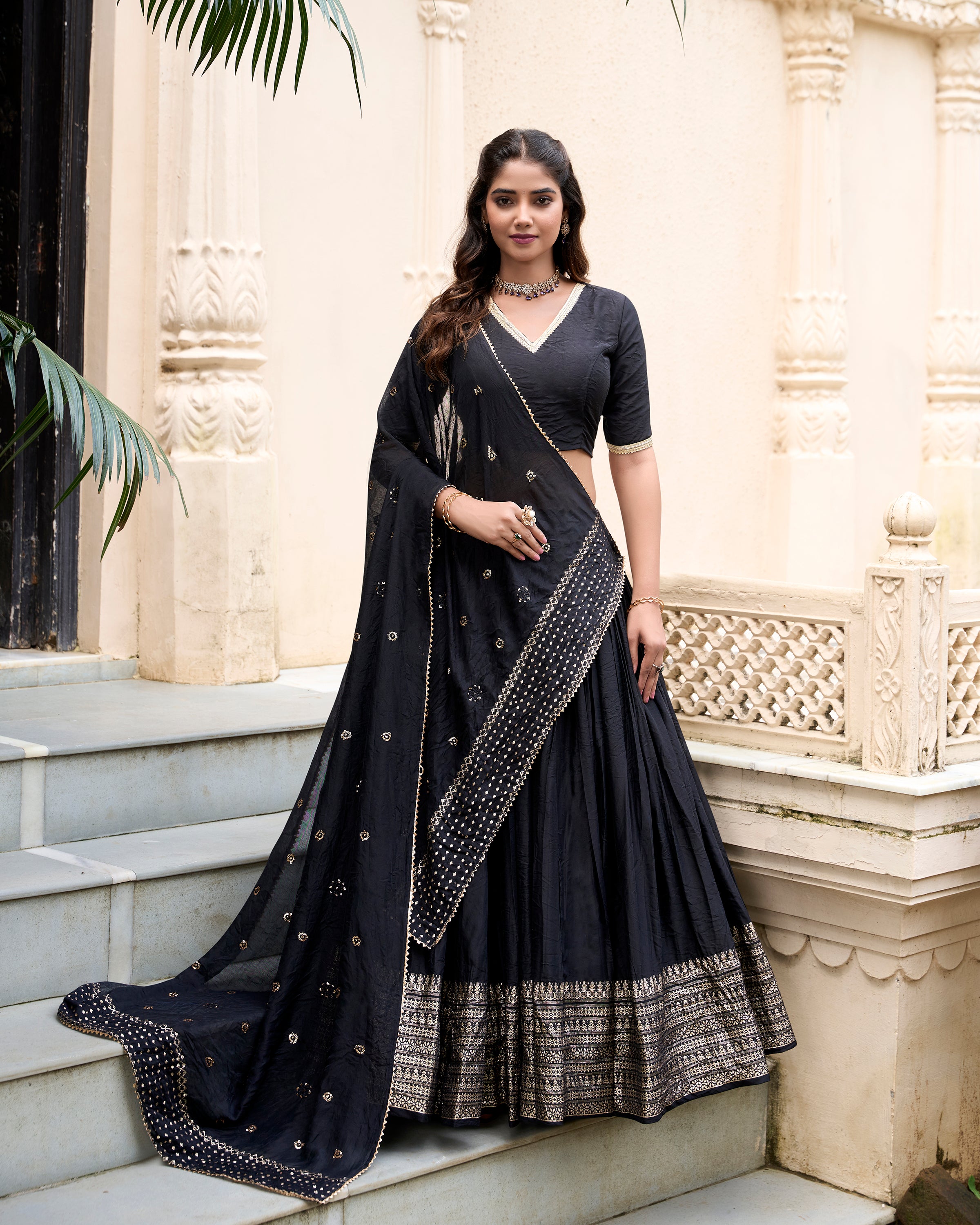 Regal Choli with Woven Zari Border