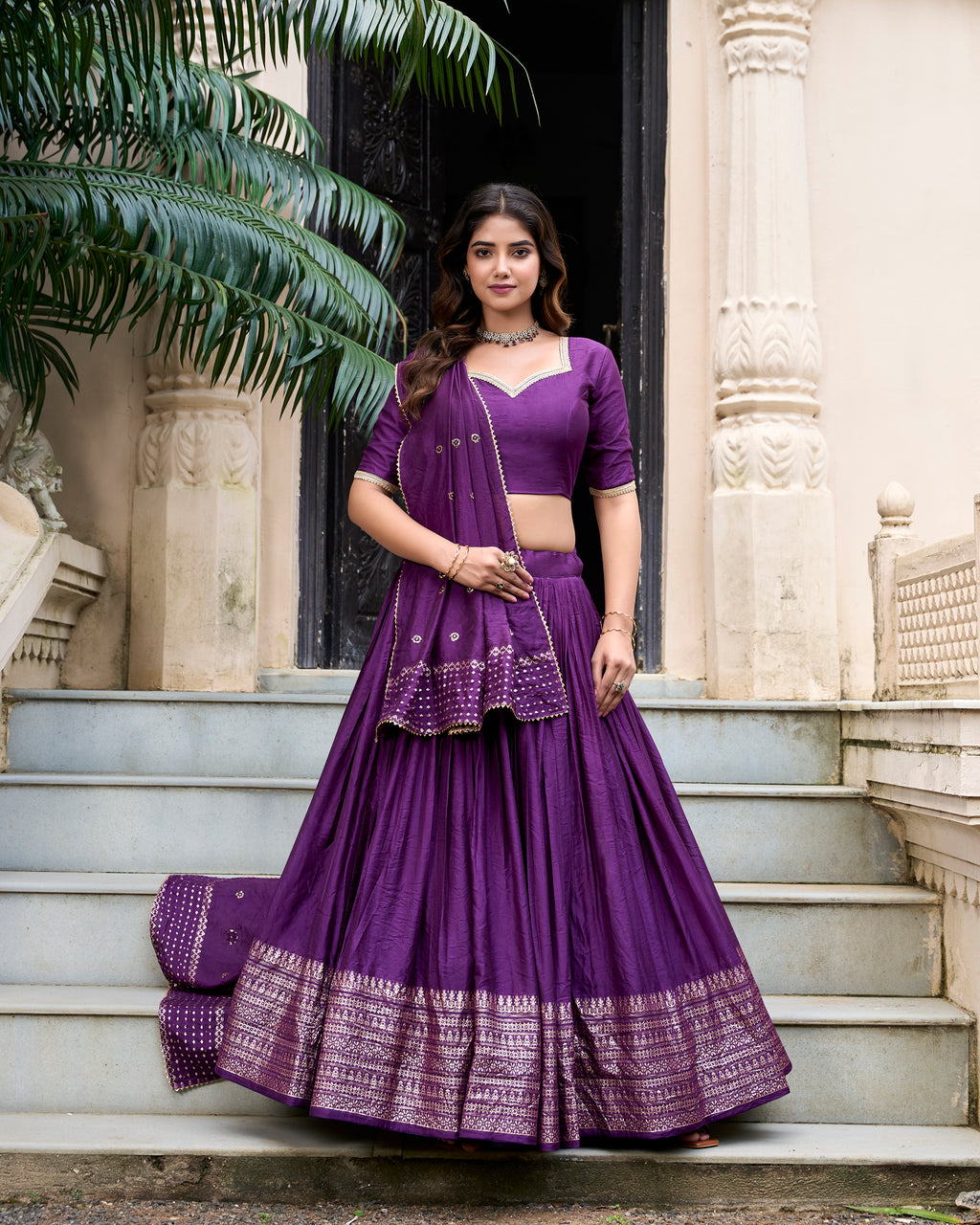 Regal Choli with Woven Zari Border