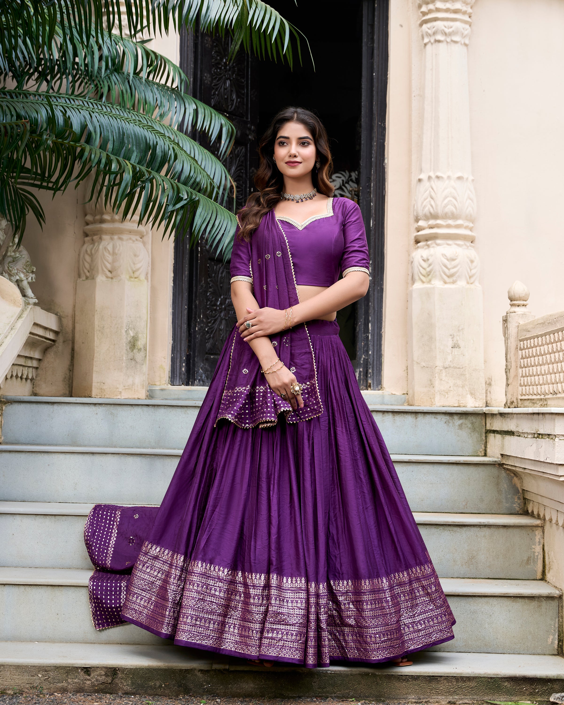 Regal Choli with Woven Zari Border