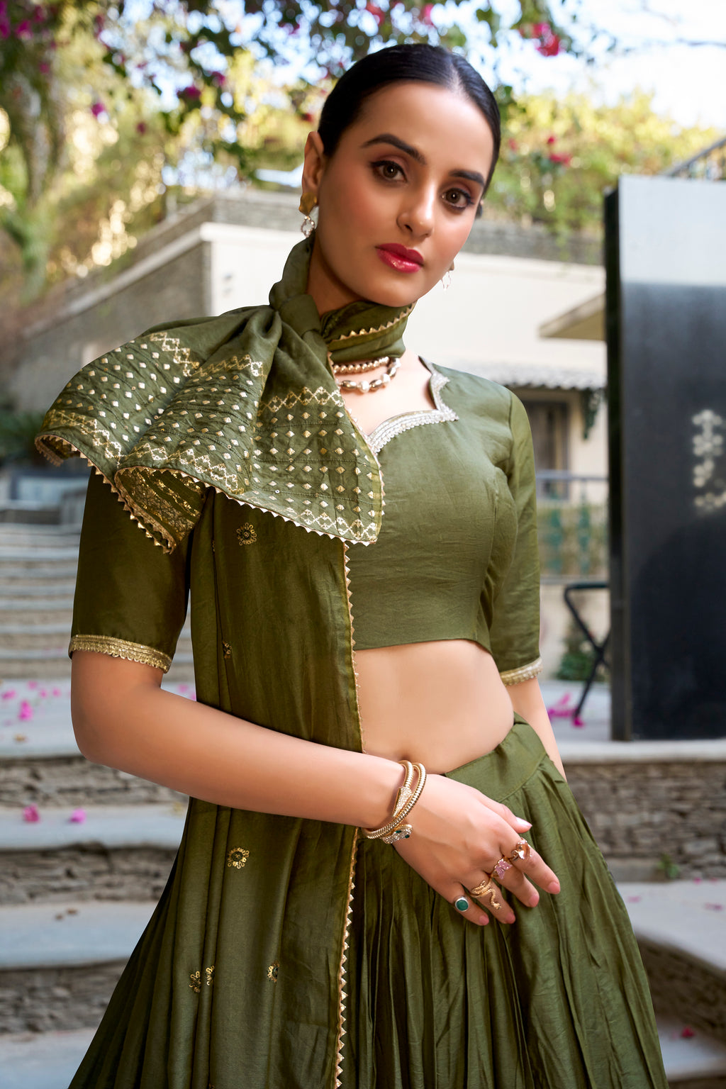 Regal Choli with Woven Zari Border