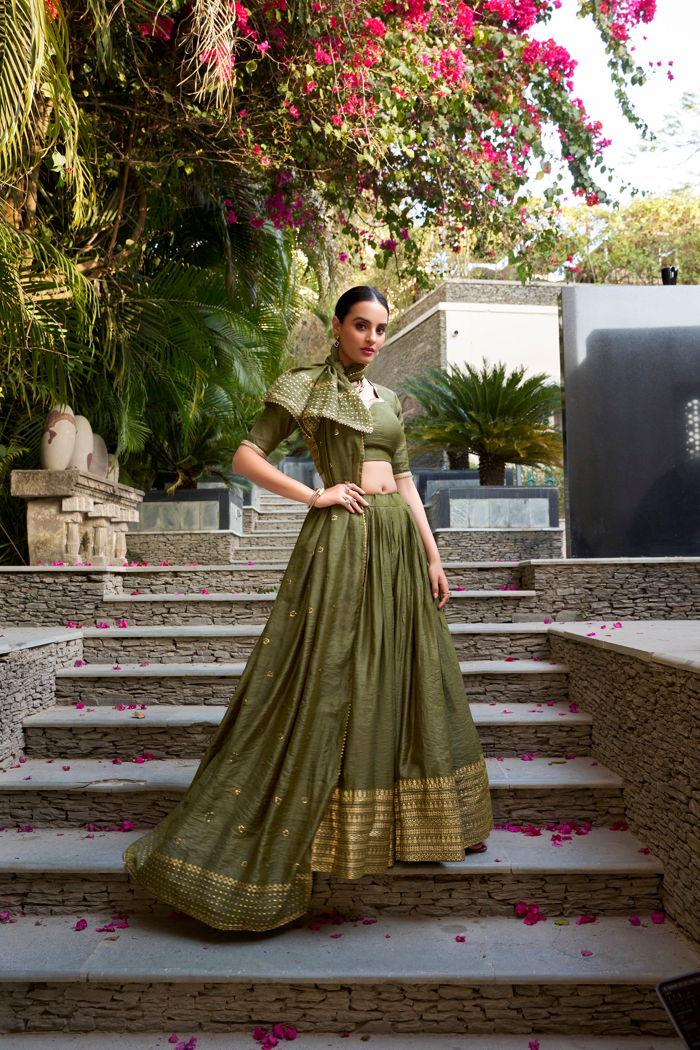 Regal Choli with Woven Zari Border
