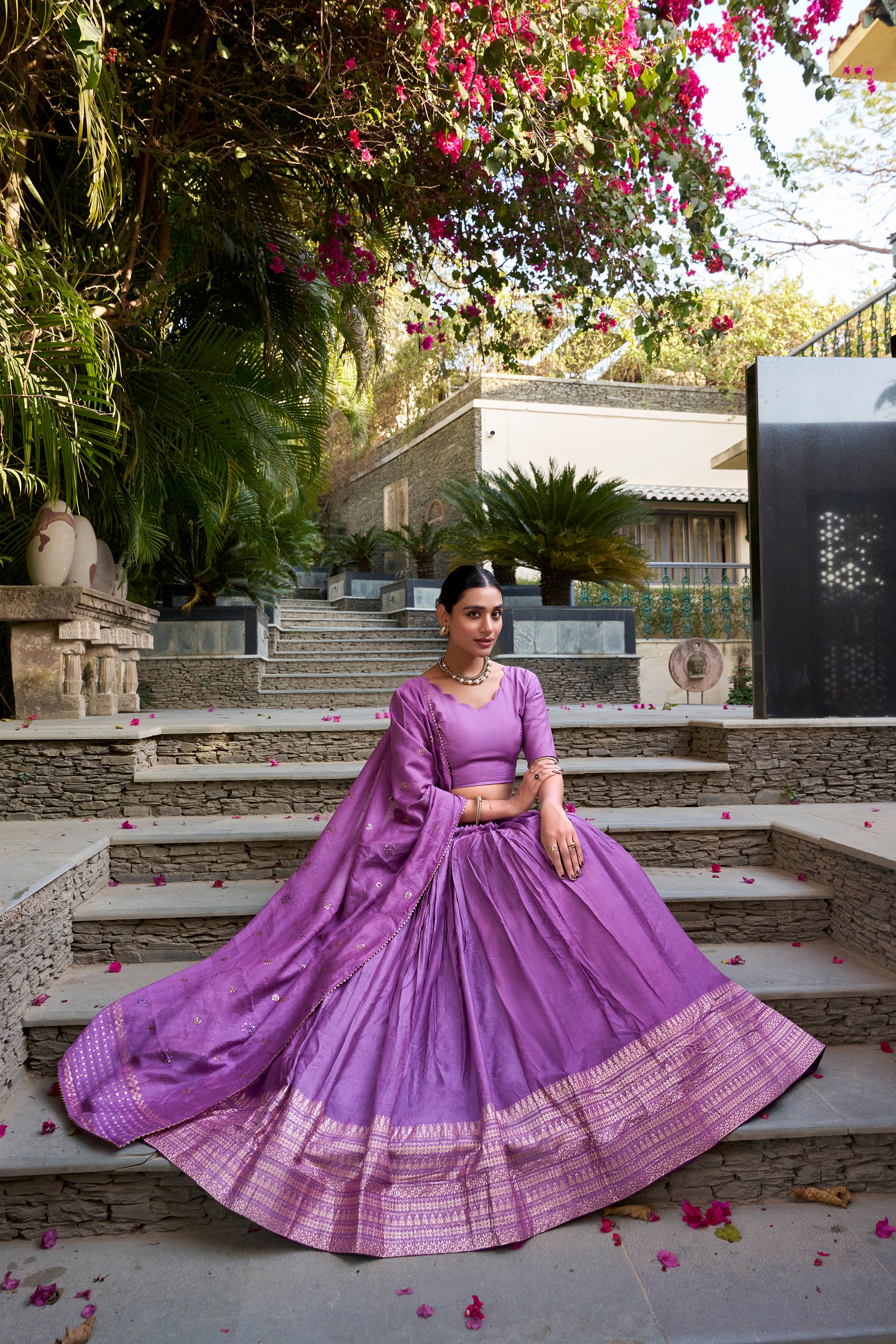 Regal Choli with Woven Zari Border