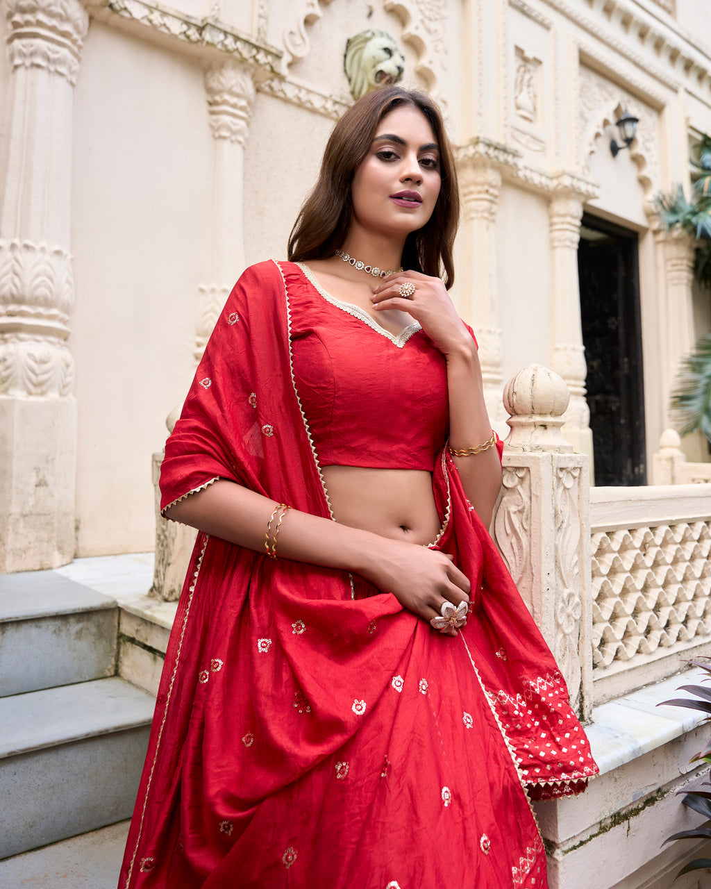 Regal Choli with Woven Zari Border