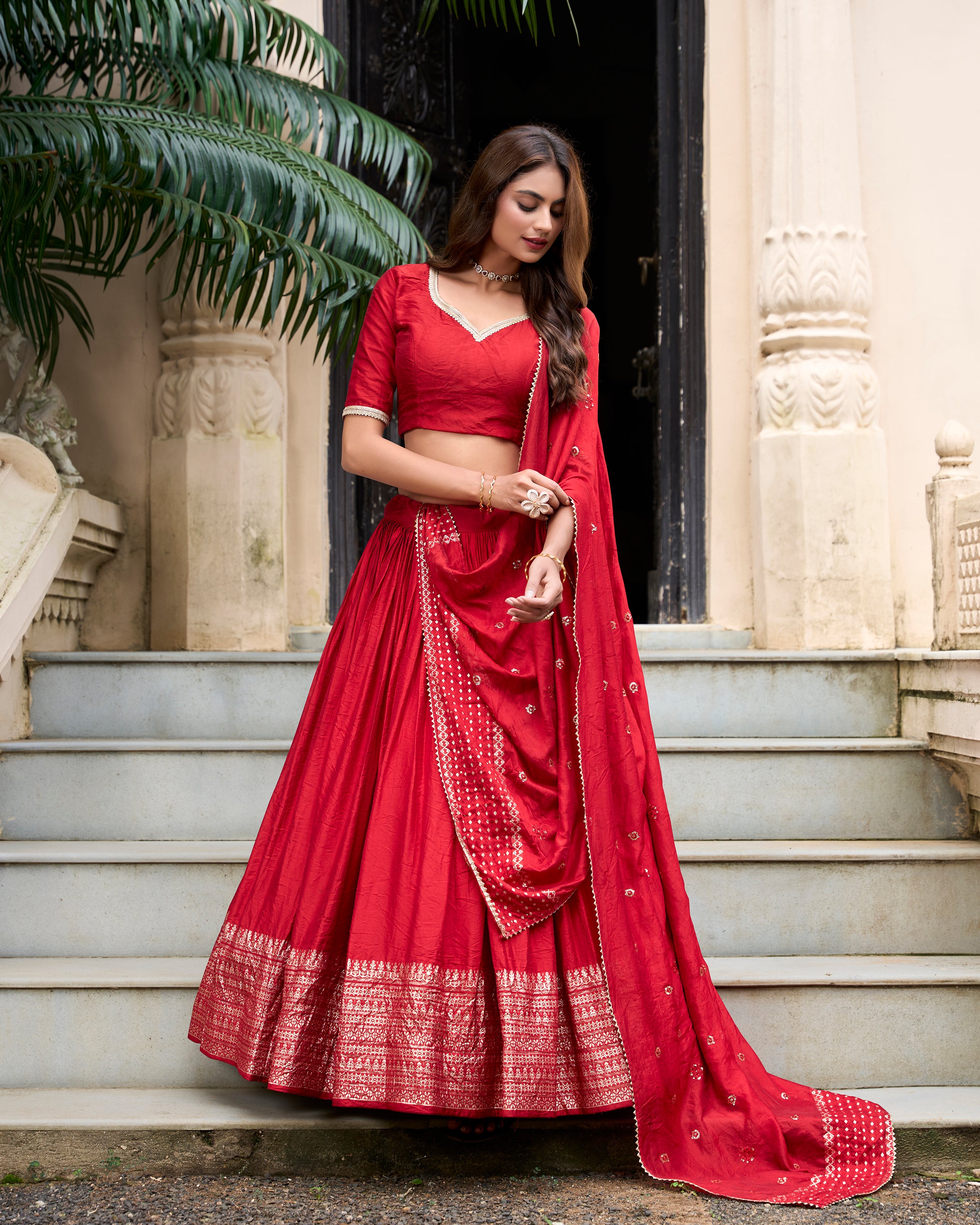 Regal Choli with Woven Zari Border