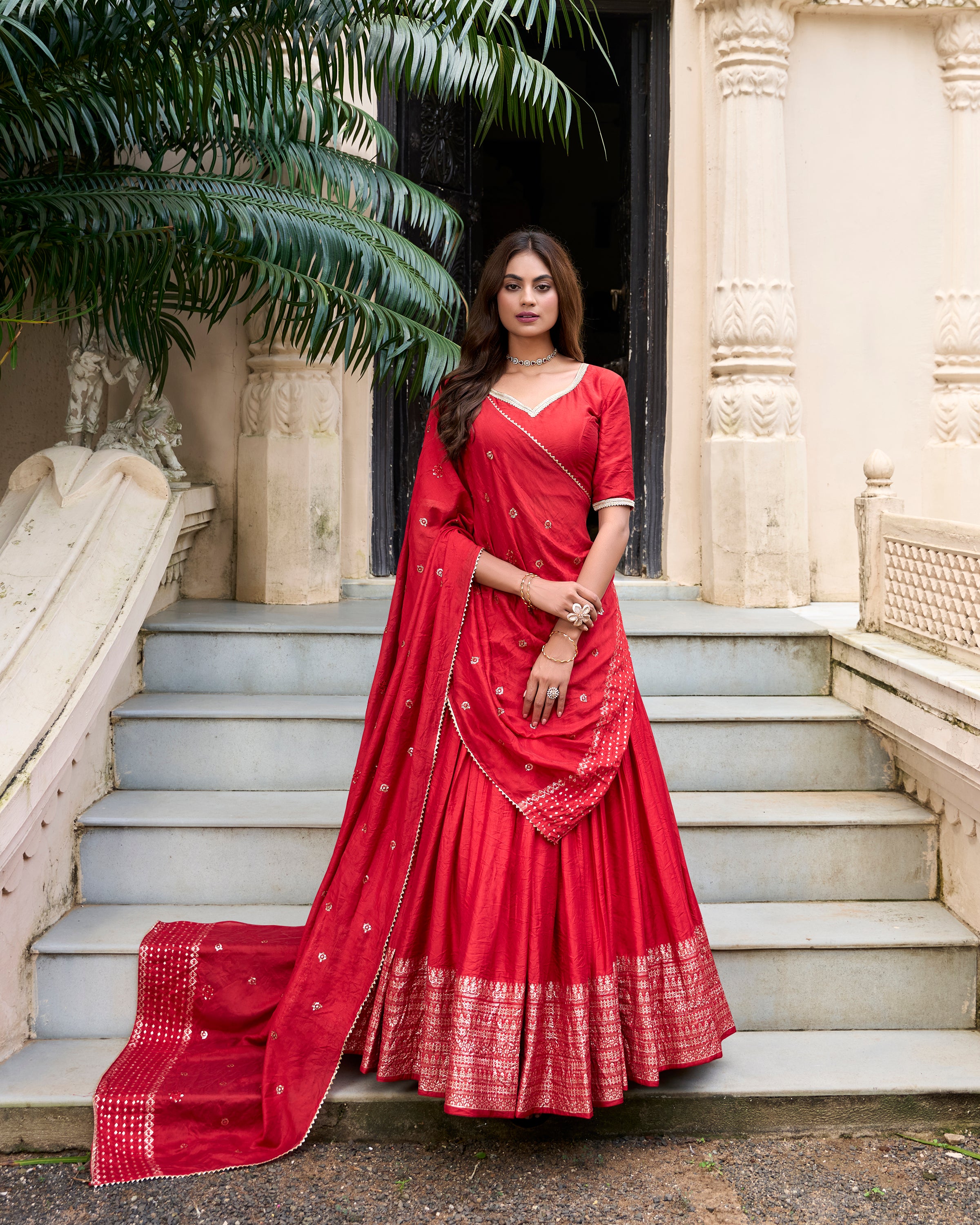 Regal Choli with Woven Zari Border