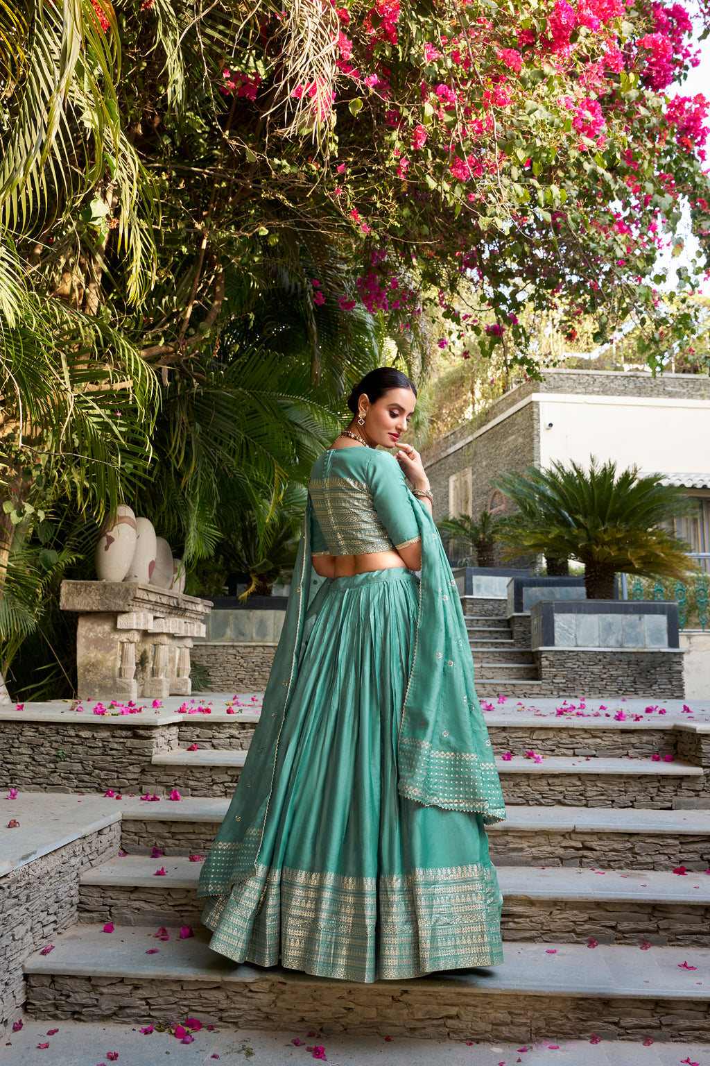 Regal Choli with Woven Zari Border