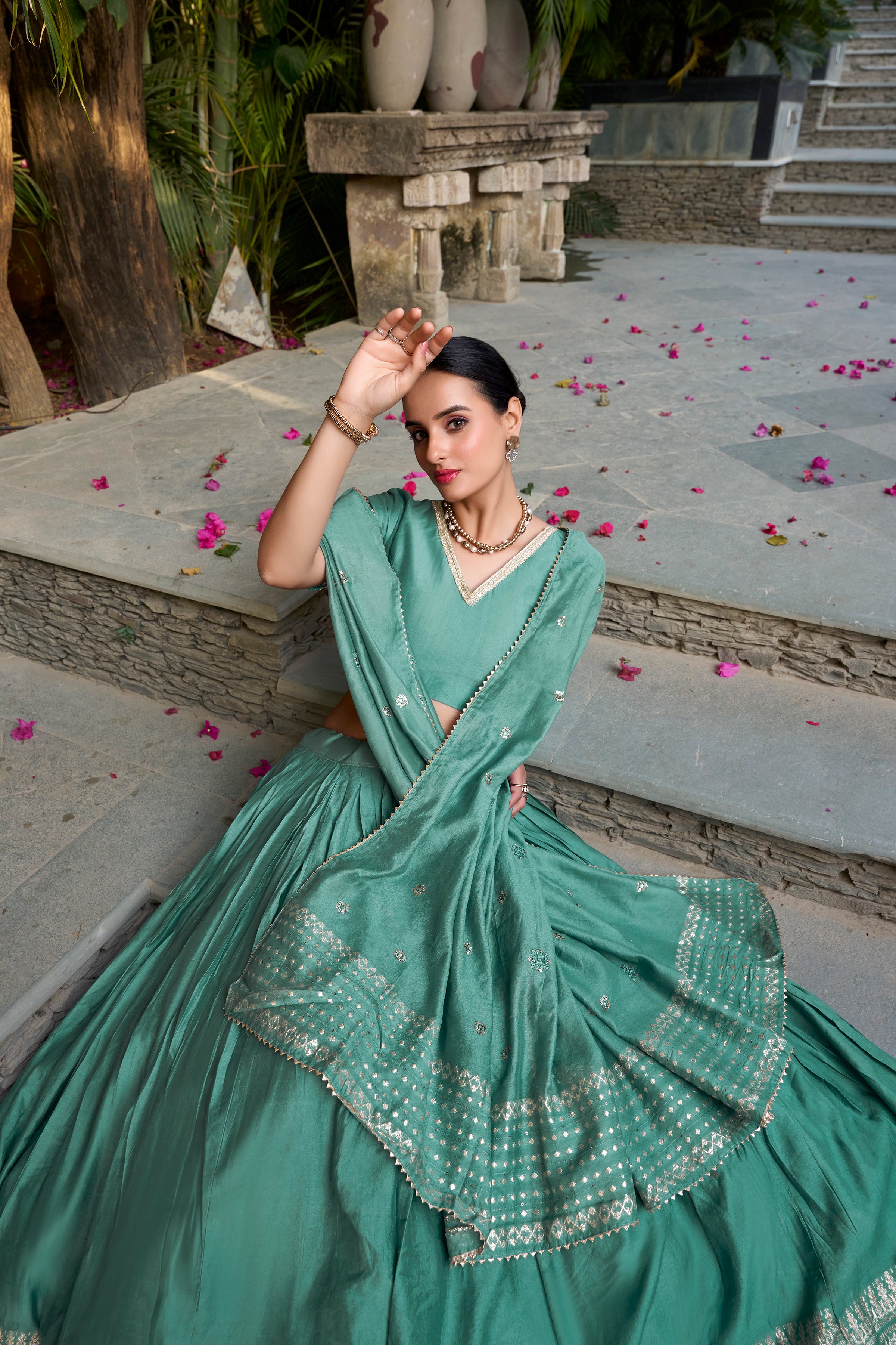 Regal Choli with Woven Zari Border