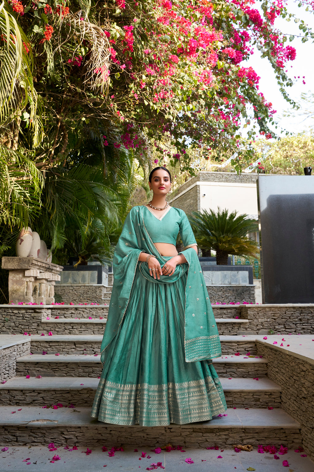 Regal Choli with Woven Zari Border