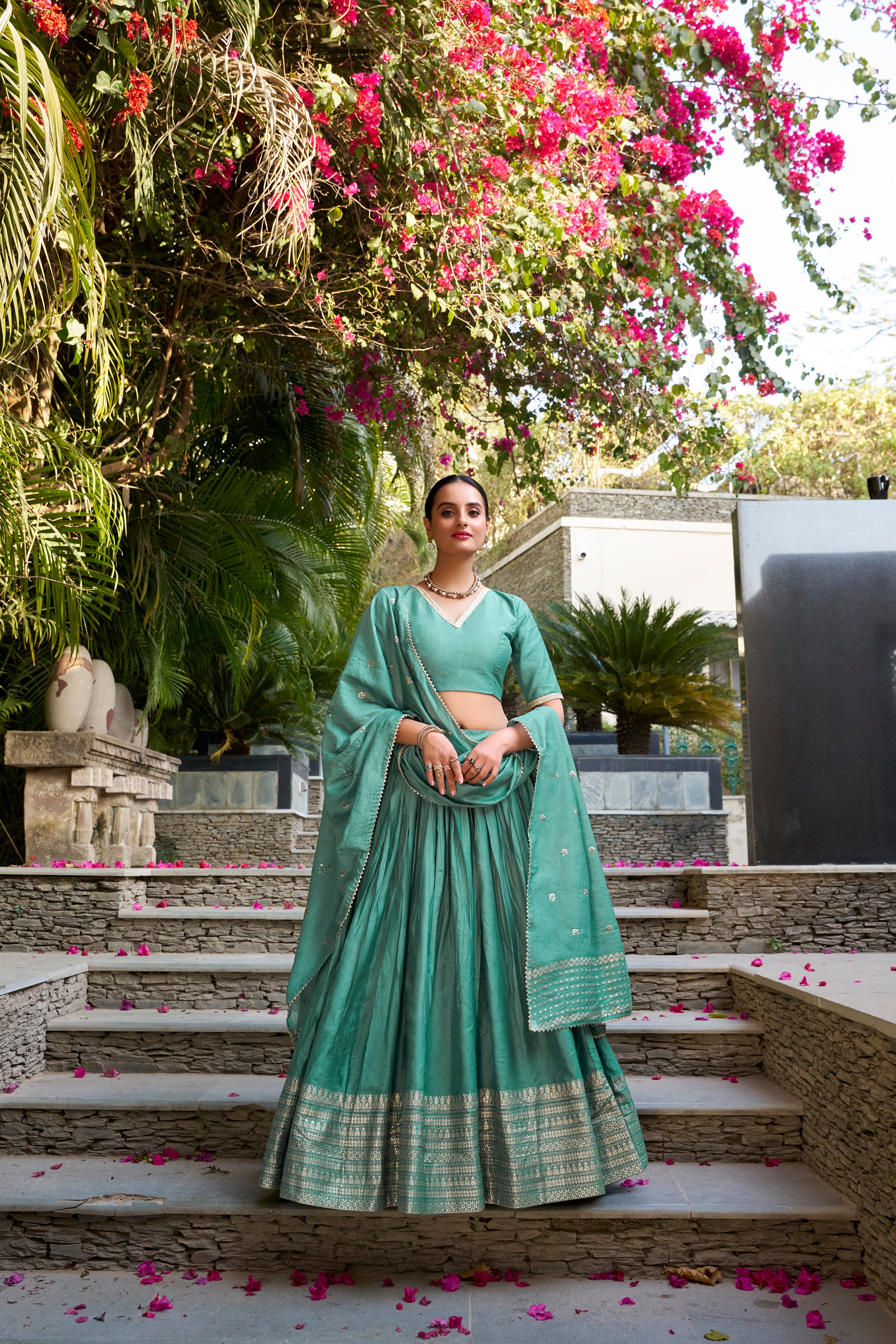 Regal Choli with Woven Zari Border