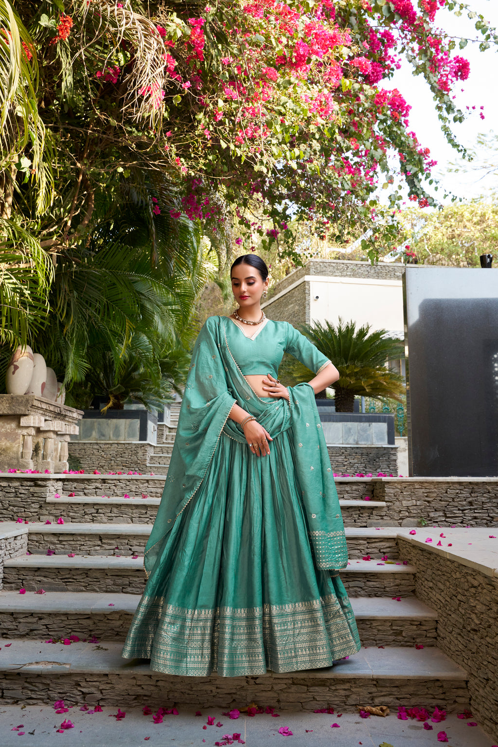 Regal Choli with Woven Zari Border