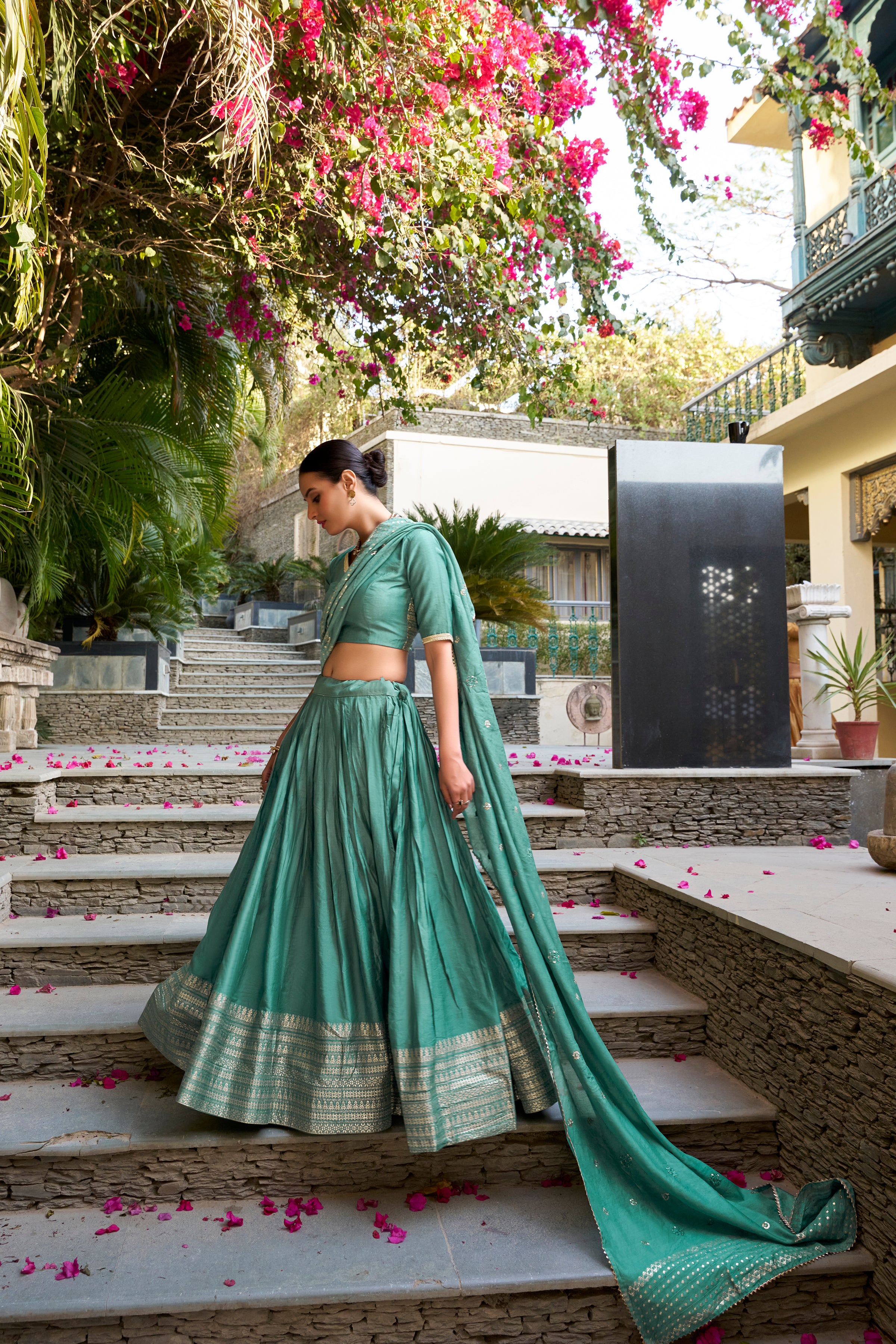 Regal Choli with Woven Zari Border